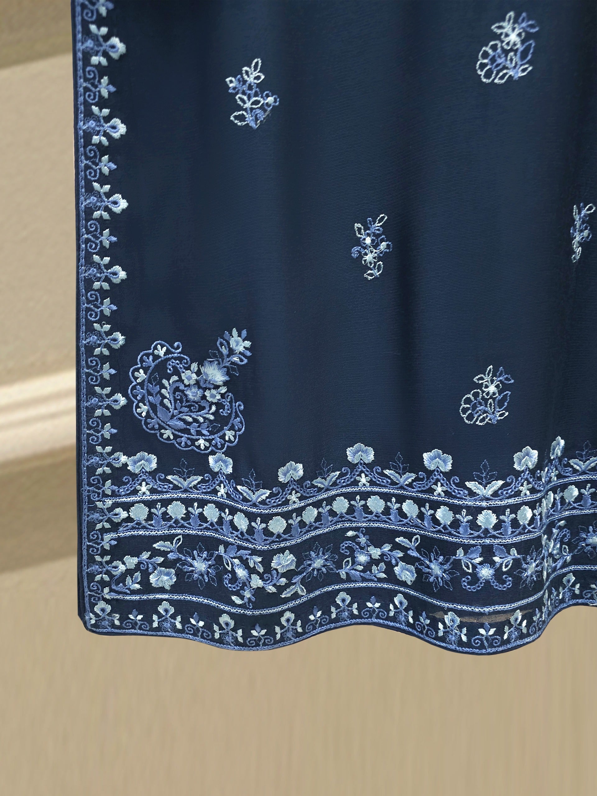 3 Piece - Pure Embroidered Cotton Net Suit S112514 - Image 6
