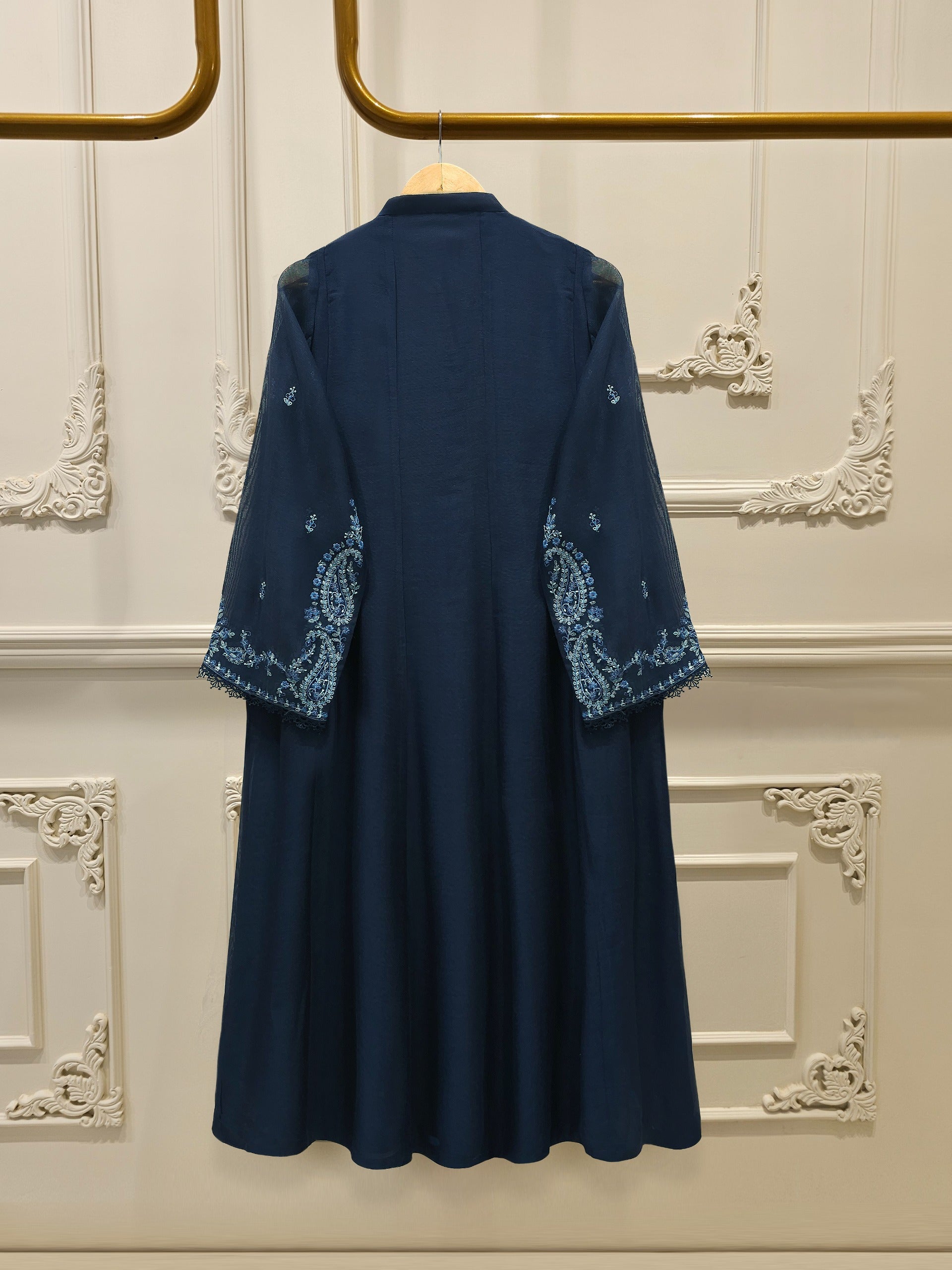 3 Piece - Pure Embroidered Cotton Net Suit S112546 - Image 5