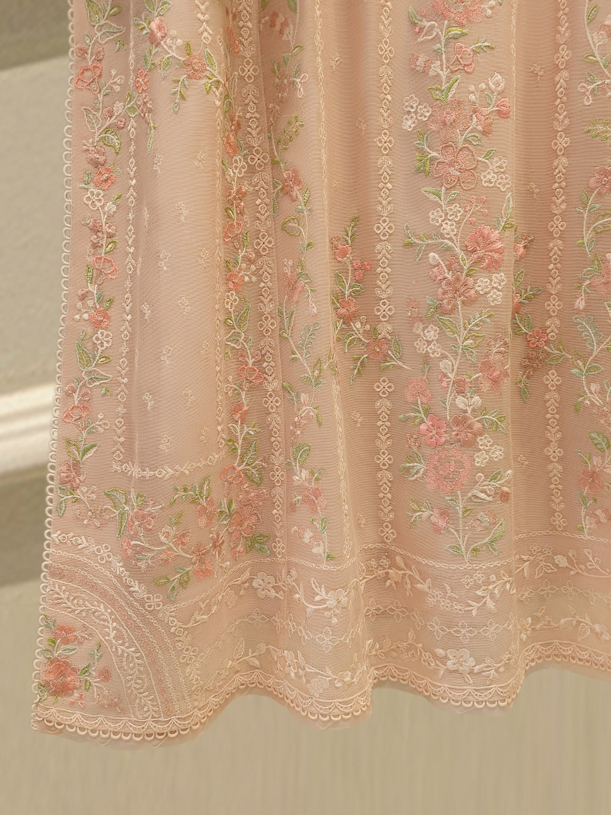 3 Piece - Pure Embroidered Cotton Net Suit S112554 - Image 4