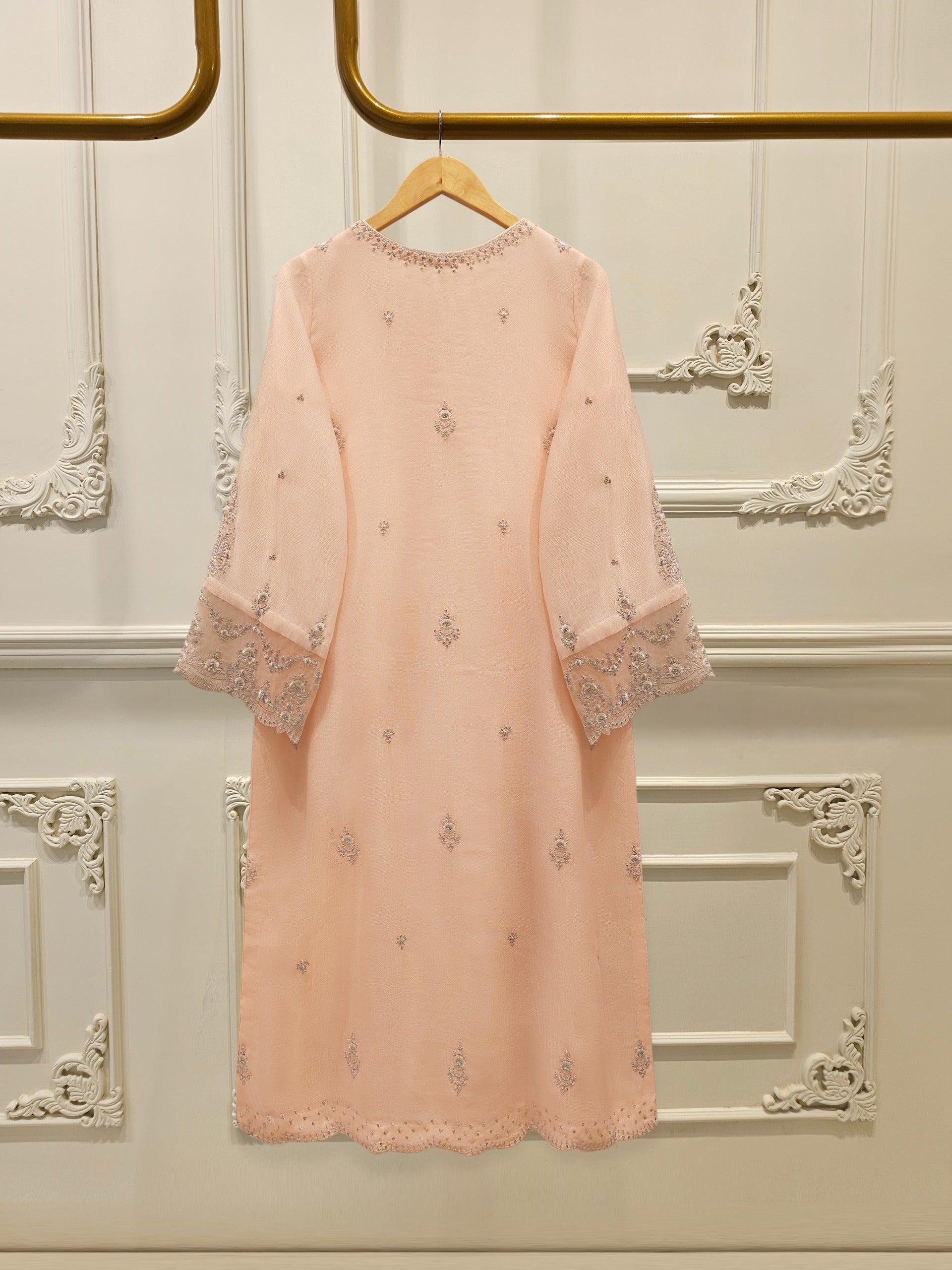 3 Piece - Pure Embroidered Cotton Net Suit S112717 - Image 5