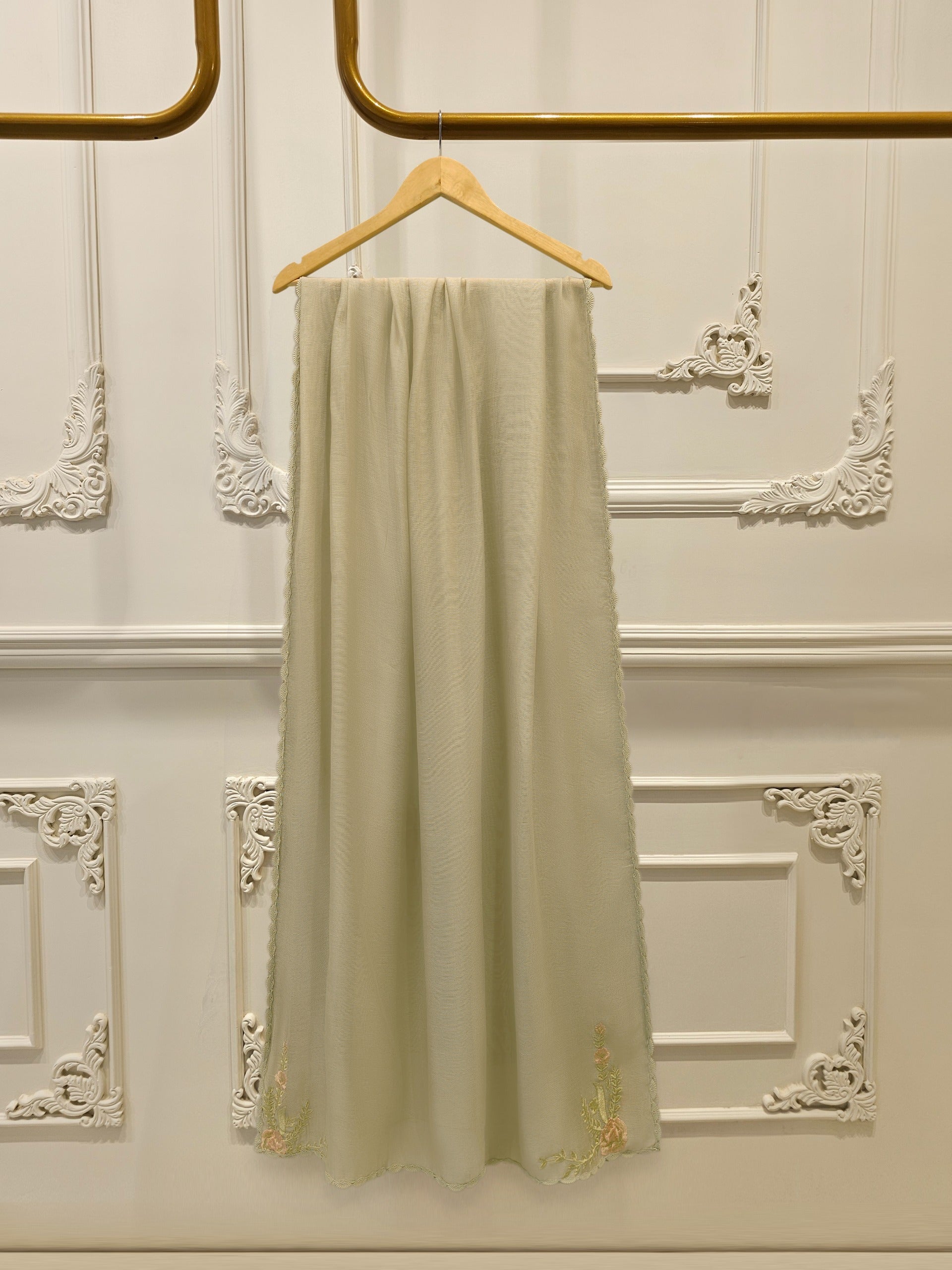 3 Piece - Pure Embroidered Cotton Net Suit S112739 - Image 5