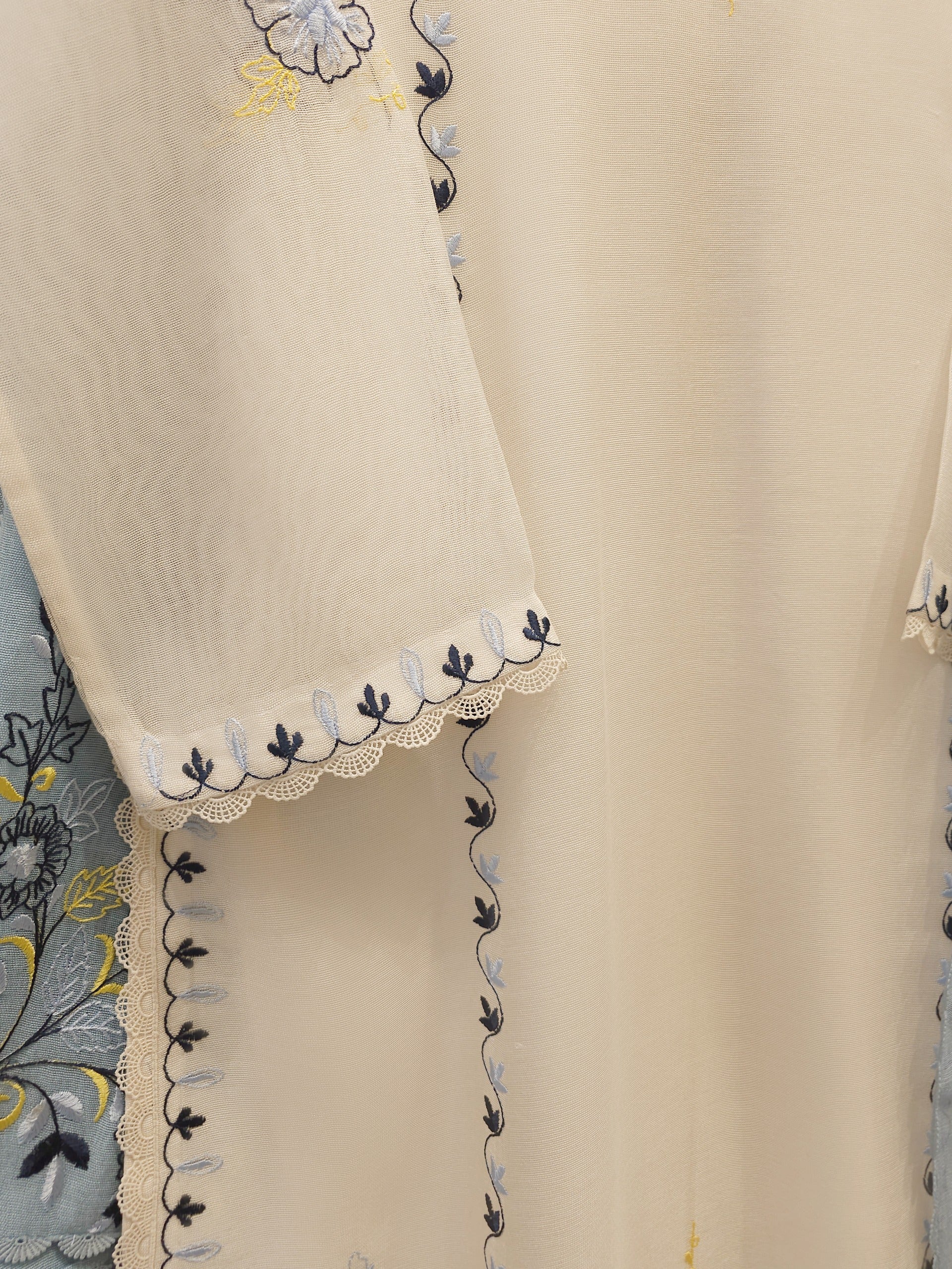 3 Piece - Pure Embroidered Cotton Net Suit S112778 - Image 3
