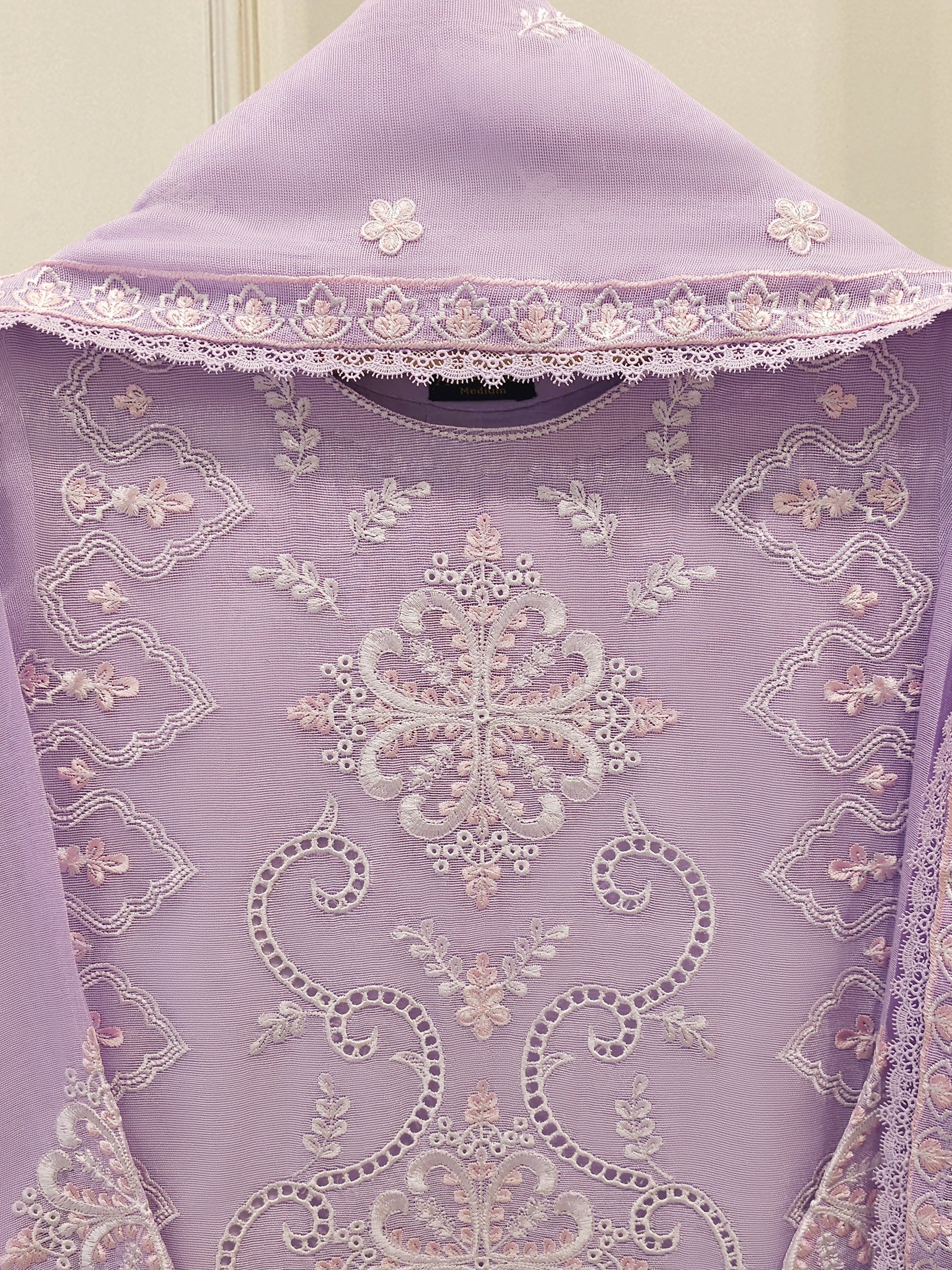 3 Piece - Pure Embroidered Cotton Net Suit S112803 - Image 2