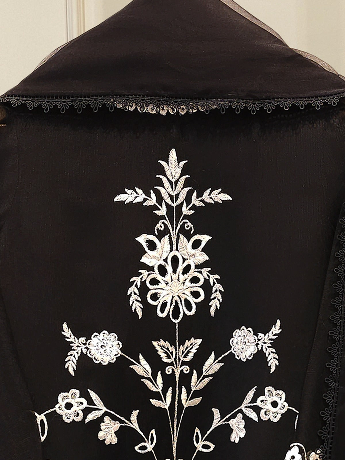 3 Piece - Pure Embroidered Cotton Net Suit S112804 - Image 2