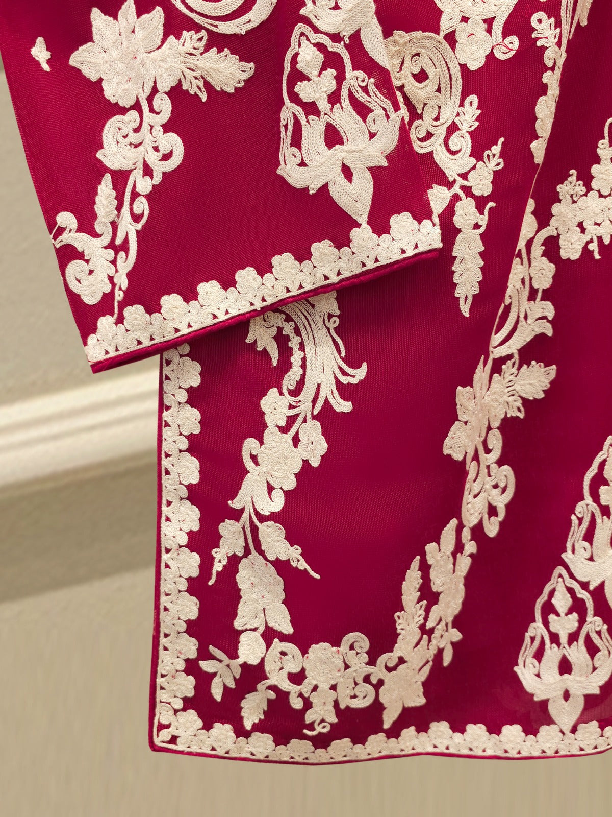 3 Piece - Pure Embroidered Cotton Net Suit S112818 - Image 5