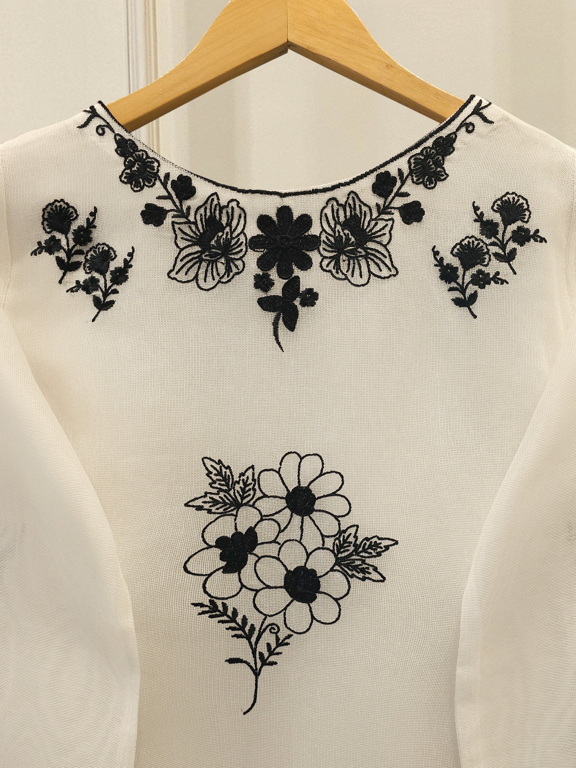 3 Piece - Pure Embroidered Cotton Net Suit S112837 - Image 5