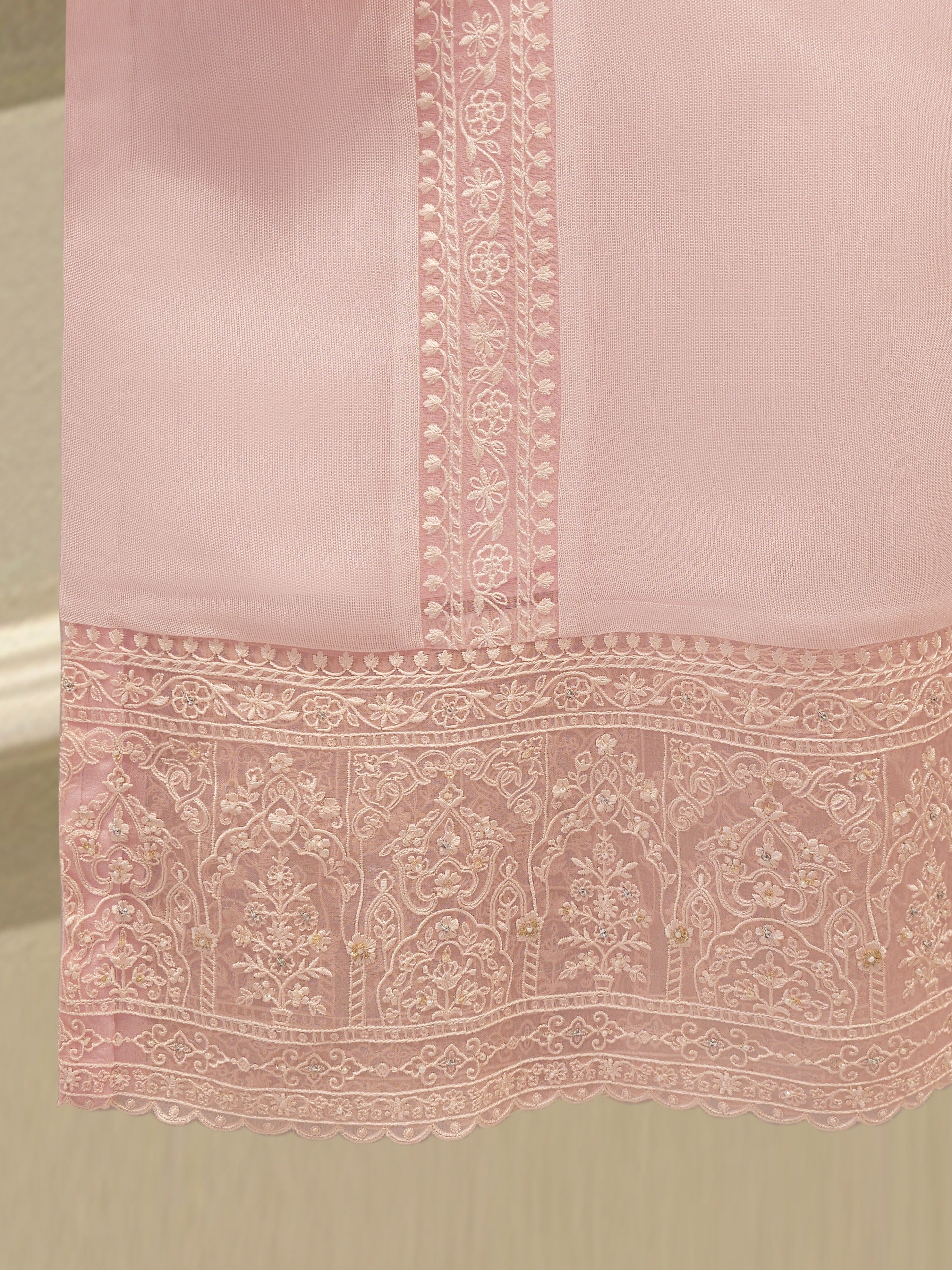 3 Piece - Pure Embroidered Cotton Net Suit S112841 - Image 5