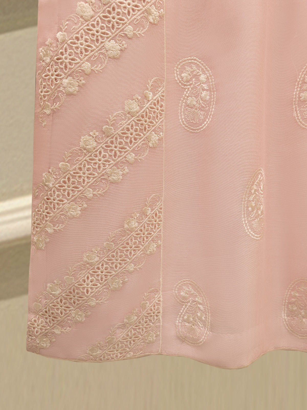 3 Piece - Pure Embroidered Cotton Net Suit S112866 - Image 4
