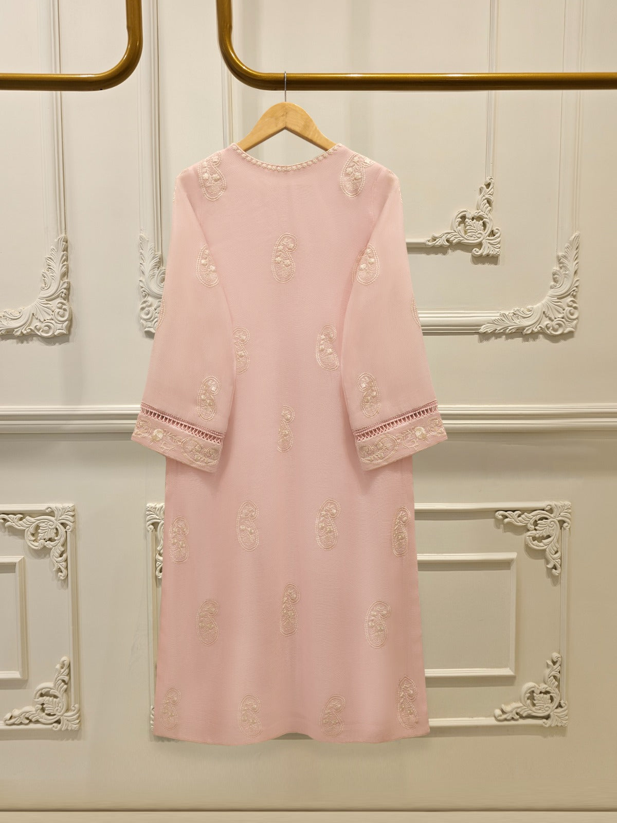 3 Piece - Pure Embroidered Cotton Net Suit S112866 - Image 5
