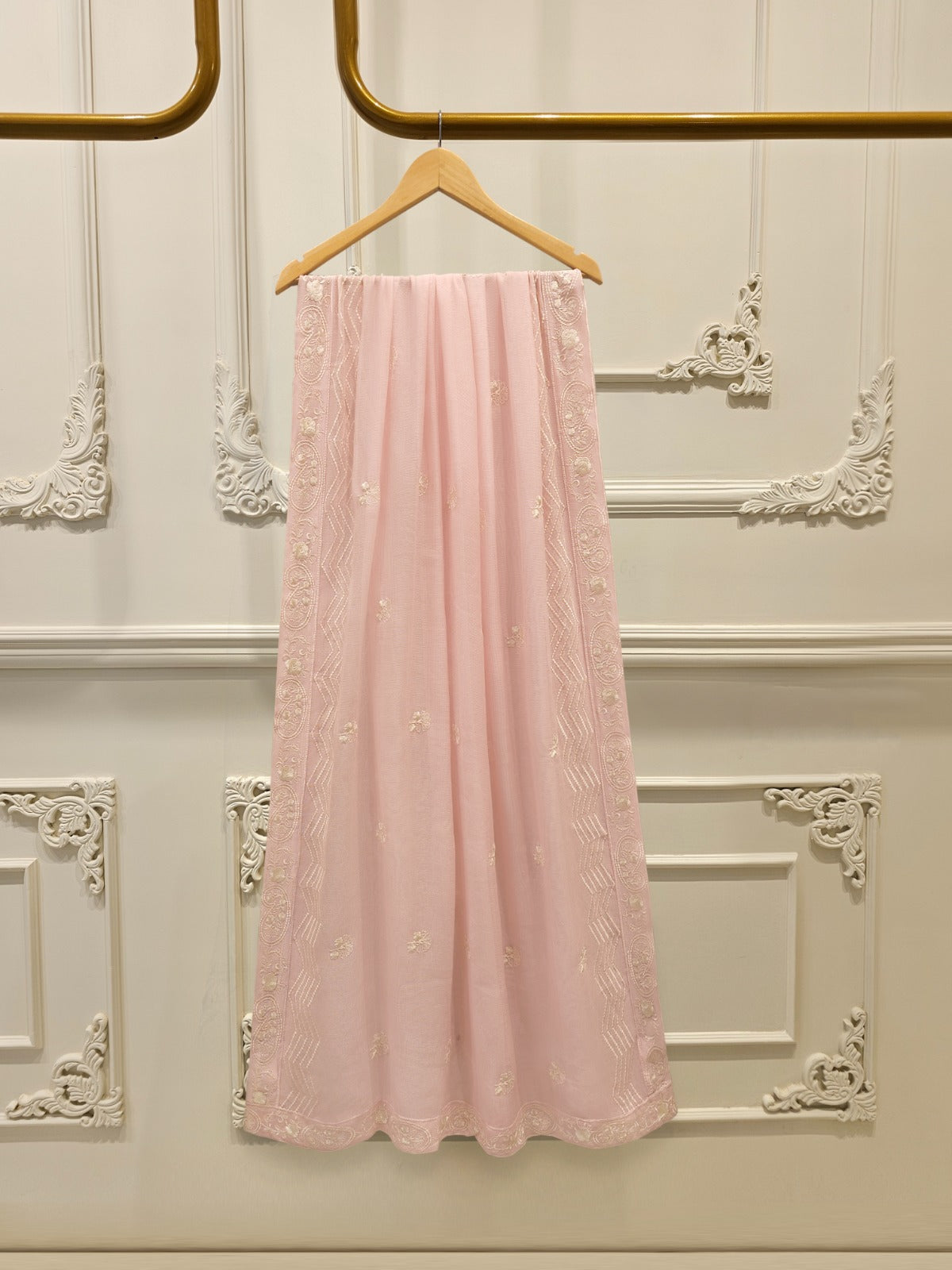 3 Piece - Pure Embroidered Cotton Net Suit S112866 - Image 7