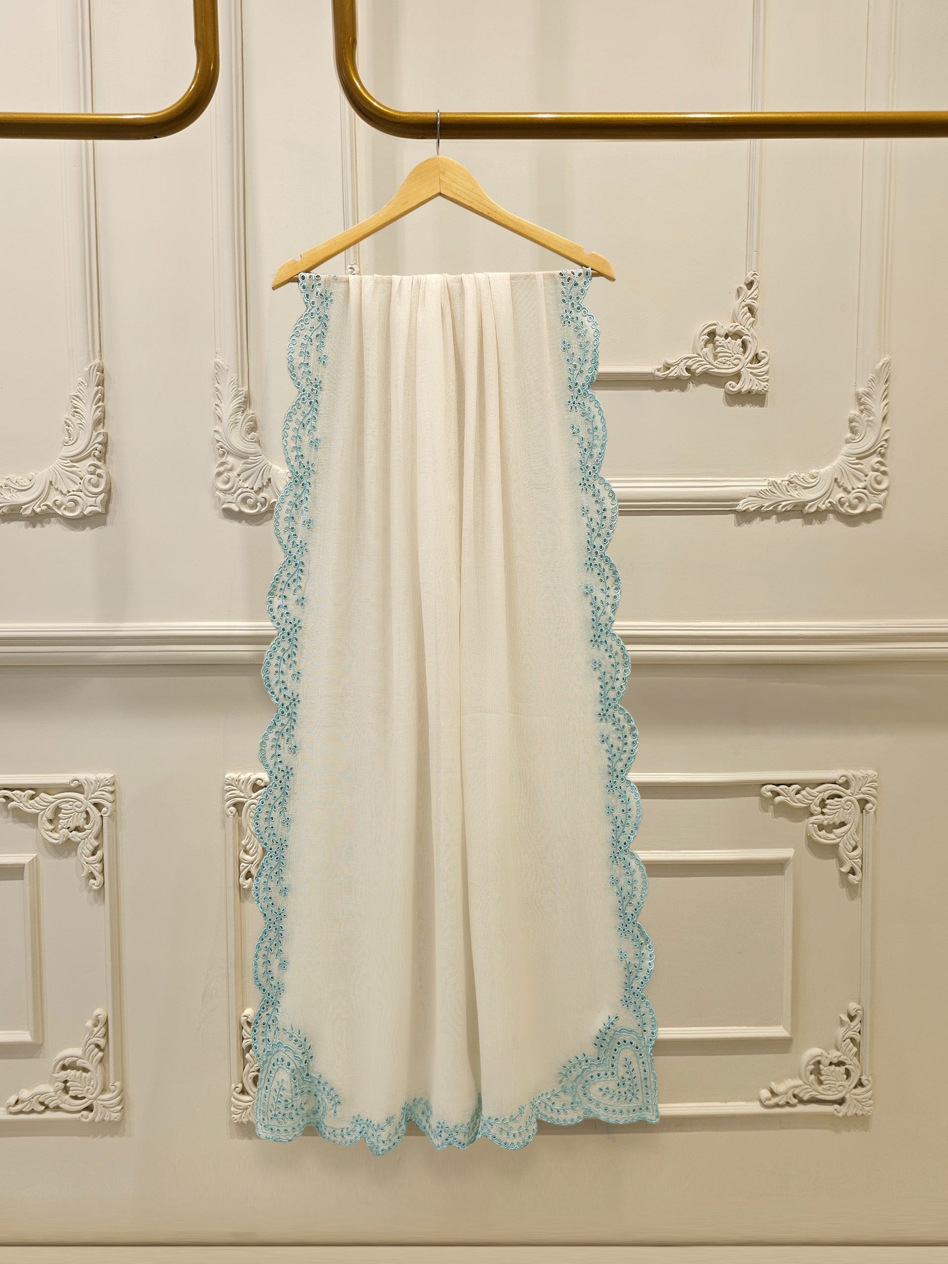 3 Piece - Pure Embroidered Cotton Net Suit S112900 - Image 6