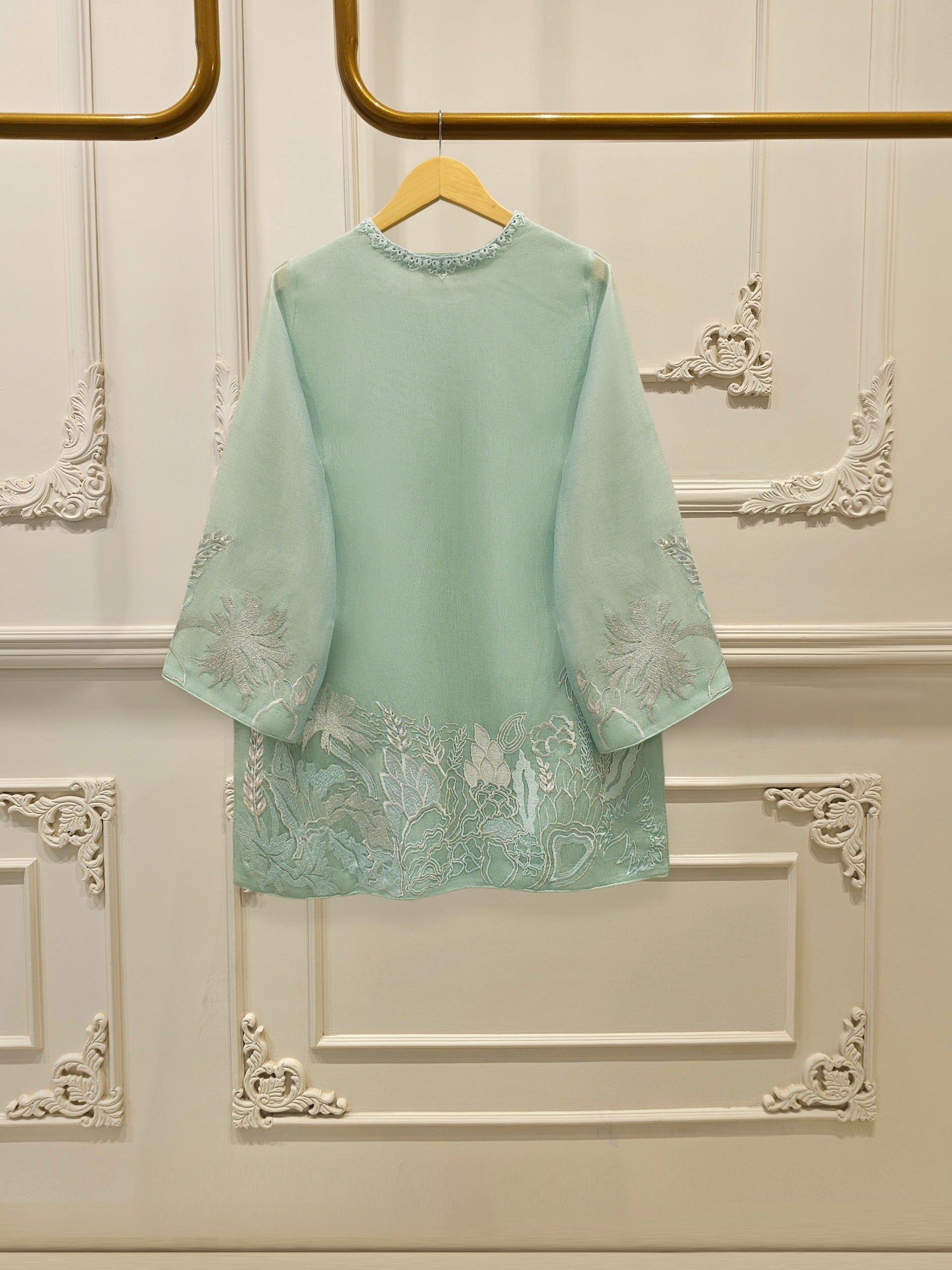 3 Piece - Pure Embroidered Cotton Net Suit S112907 - Image 4