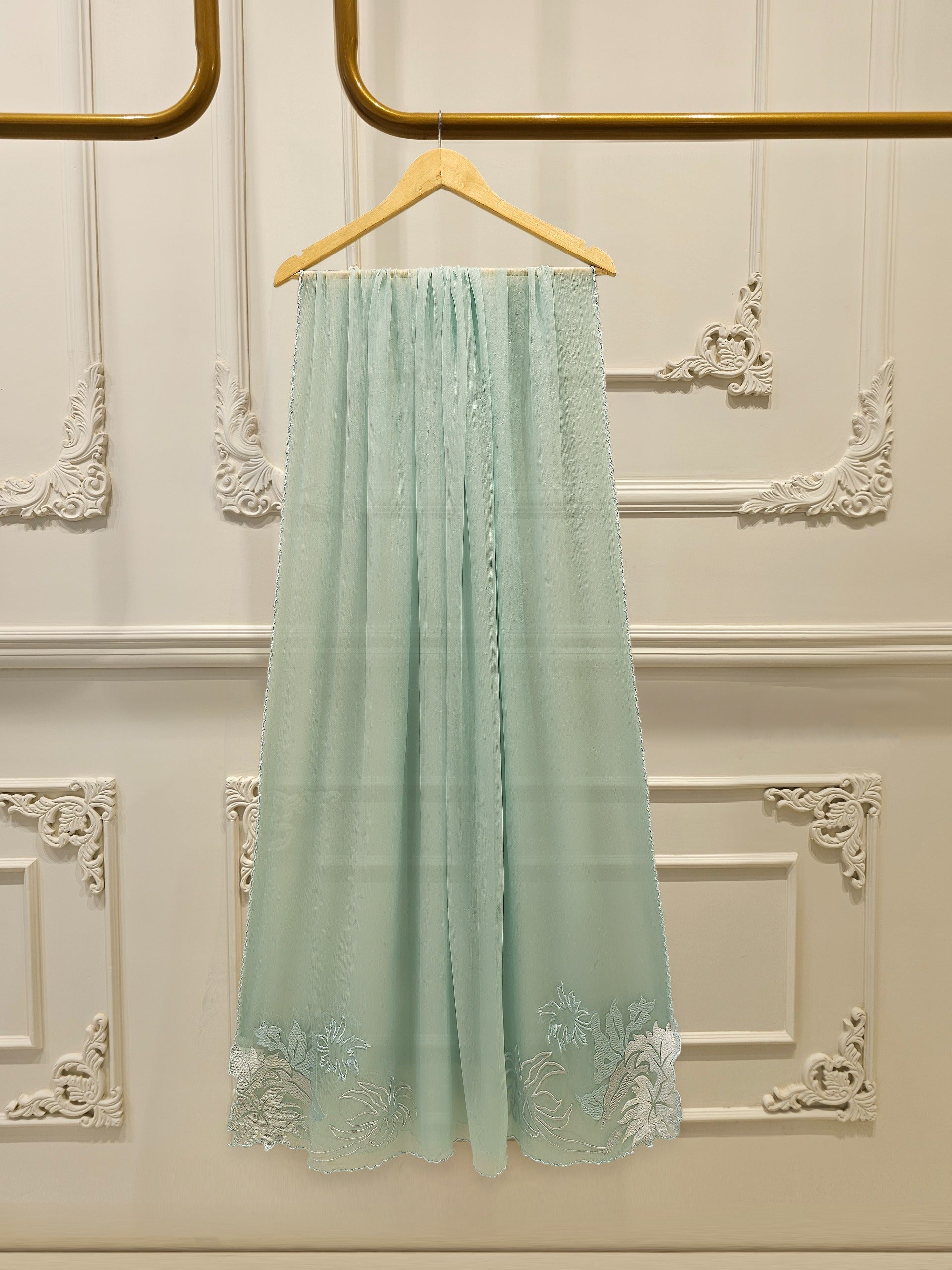 3 Piece - Pure Embroidered Cotton Net Suit S112907 - Image 5