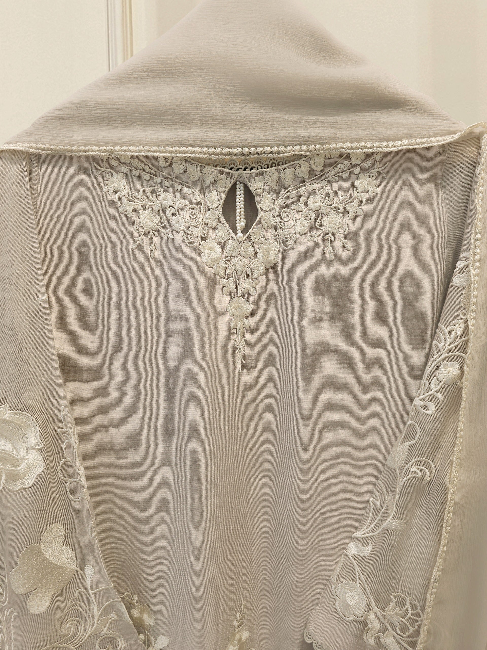 3 Piece - Pure Embroidered Cotton Net Suit S112929 - Image 2