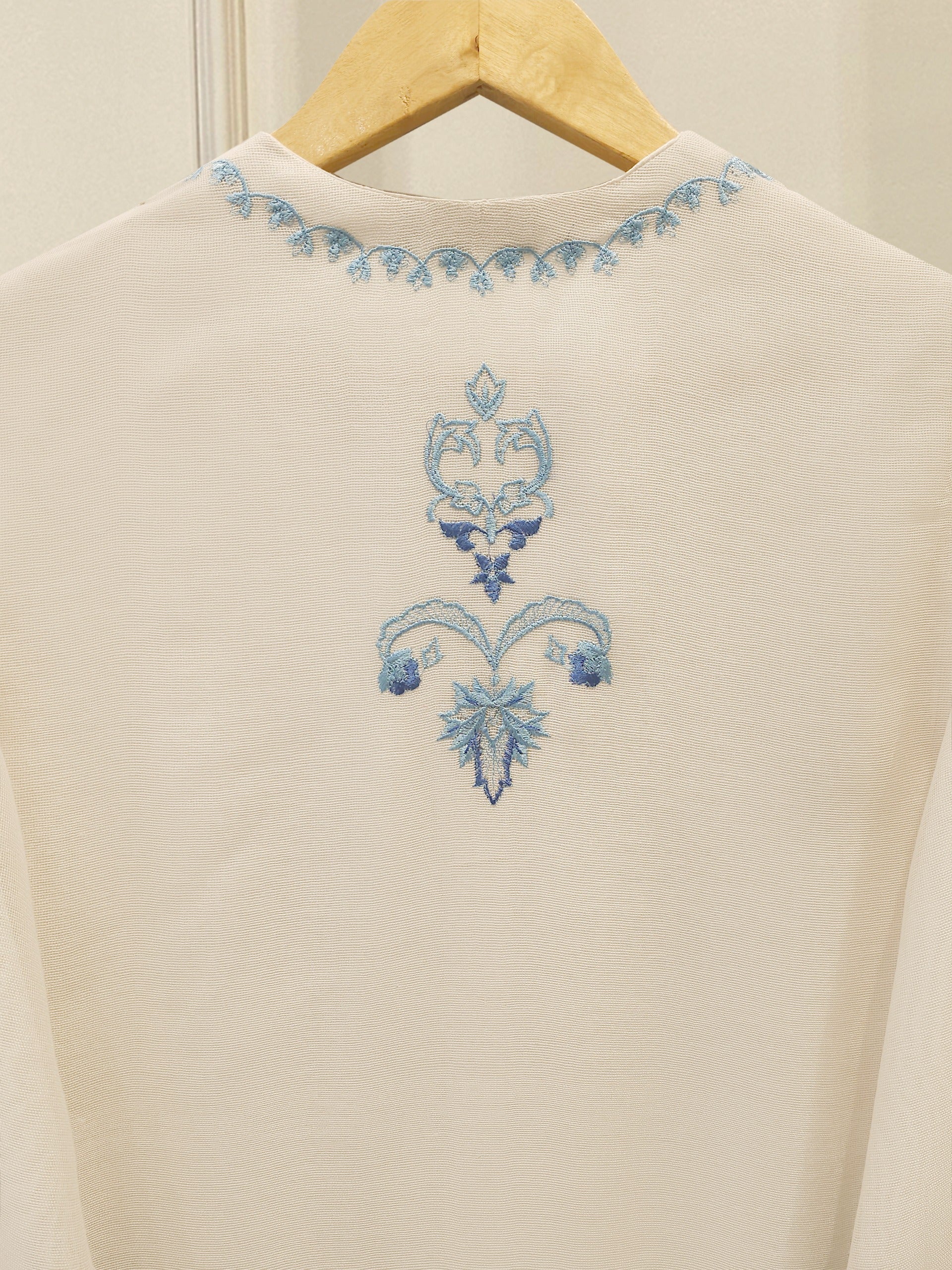 3 Piece - Pure Embroidered Cotton Net Suit S112942 - Image 6
