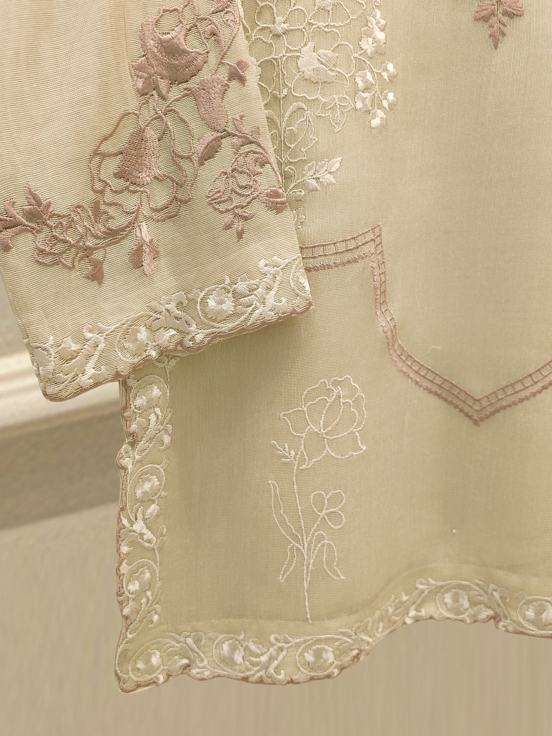 3 Piece - Pure Embroidered Cotton Net Suit S112963 - Image 3
