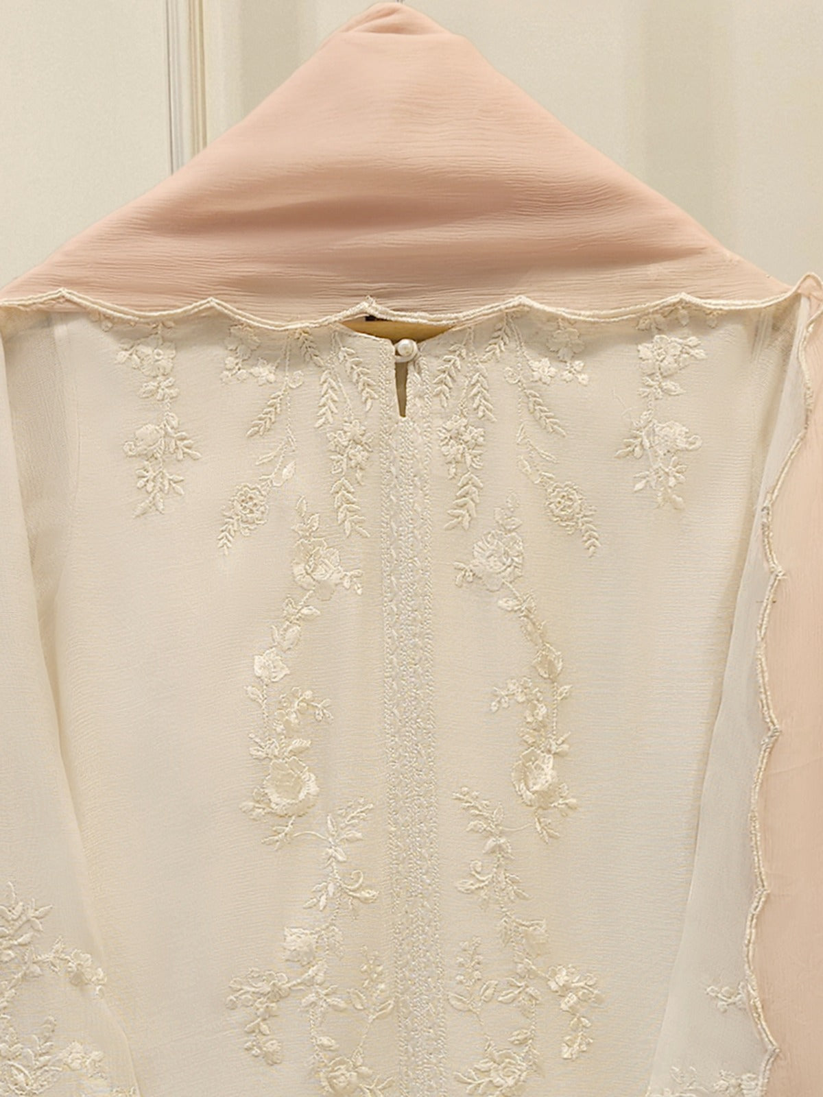3 Piece - Pure Embroidered Cotton Net Suit S113048 - Image 2