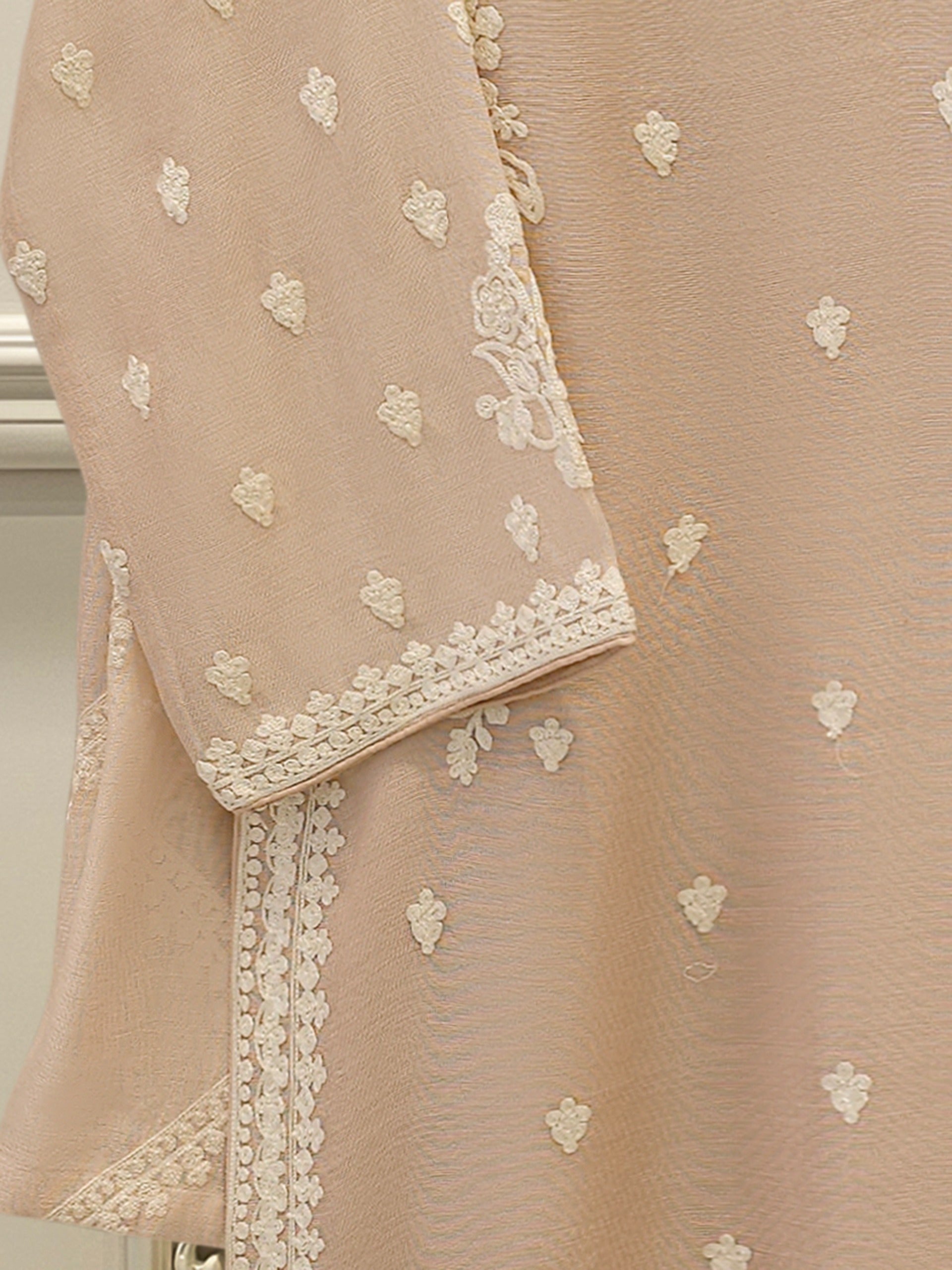 3 Piece - Pure Embroidered Cotton Net Suit S113059 - Image 3