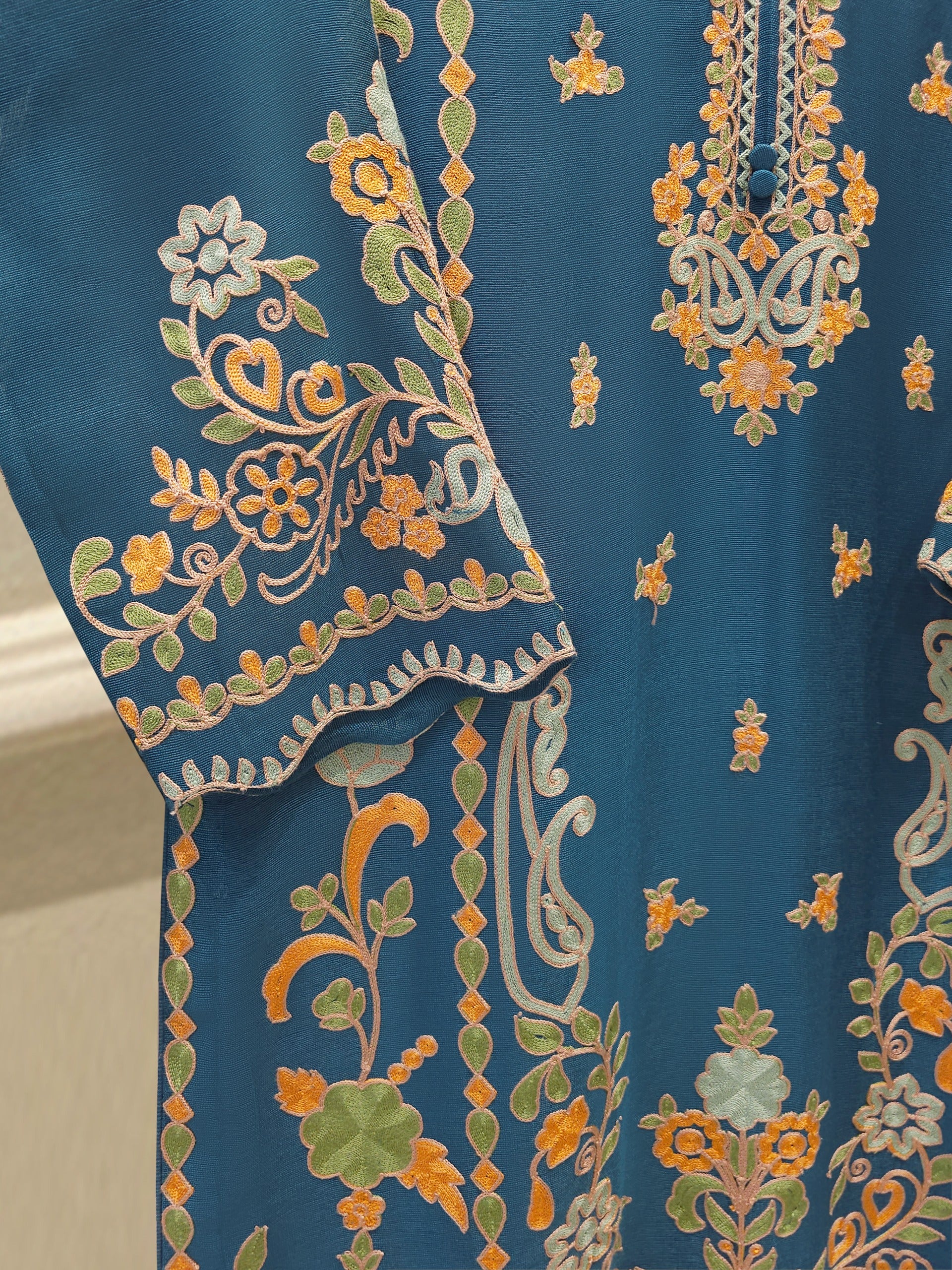 3 Piece - Pure Embroidered Cotton Net Suit S113086 - Image 2
