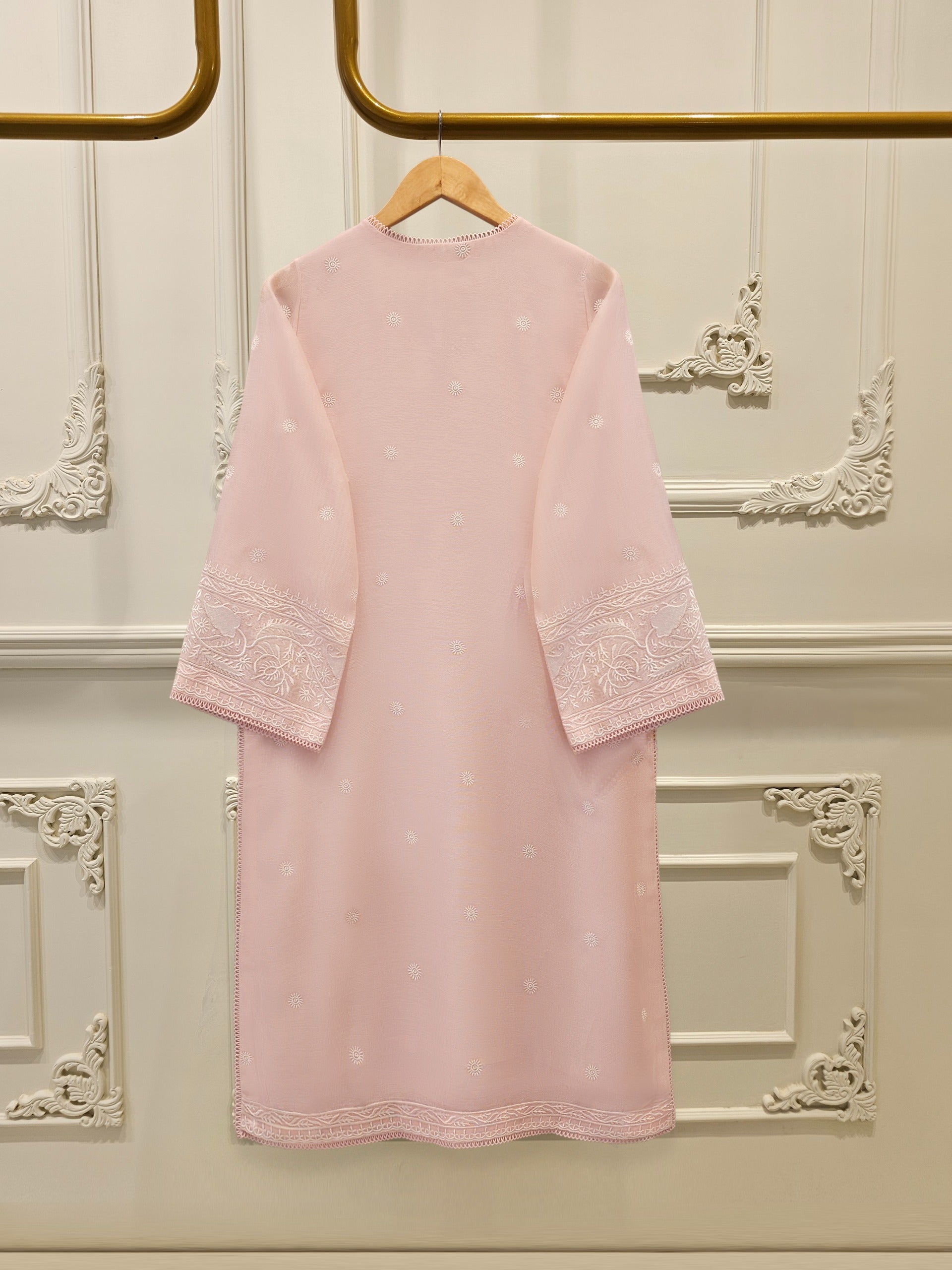 3 Piece - Pure Embroidered Cotton Net Suit S113118 - Image 5