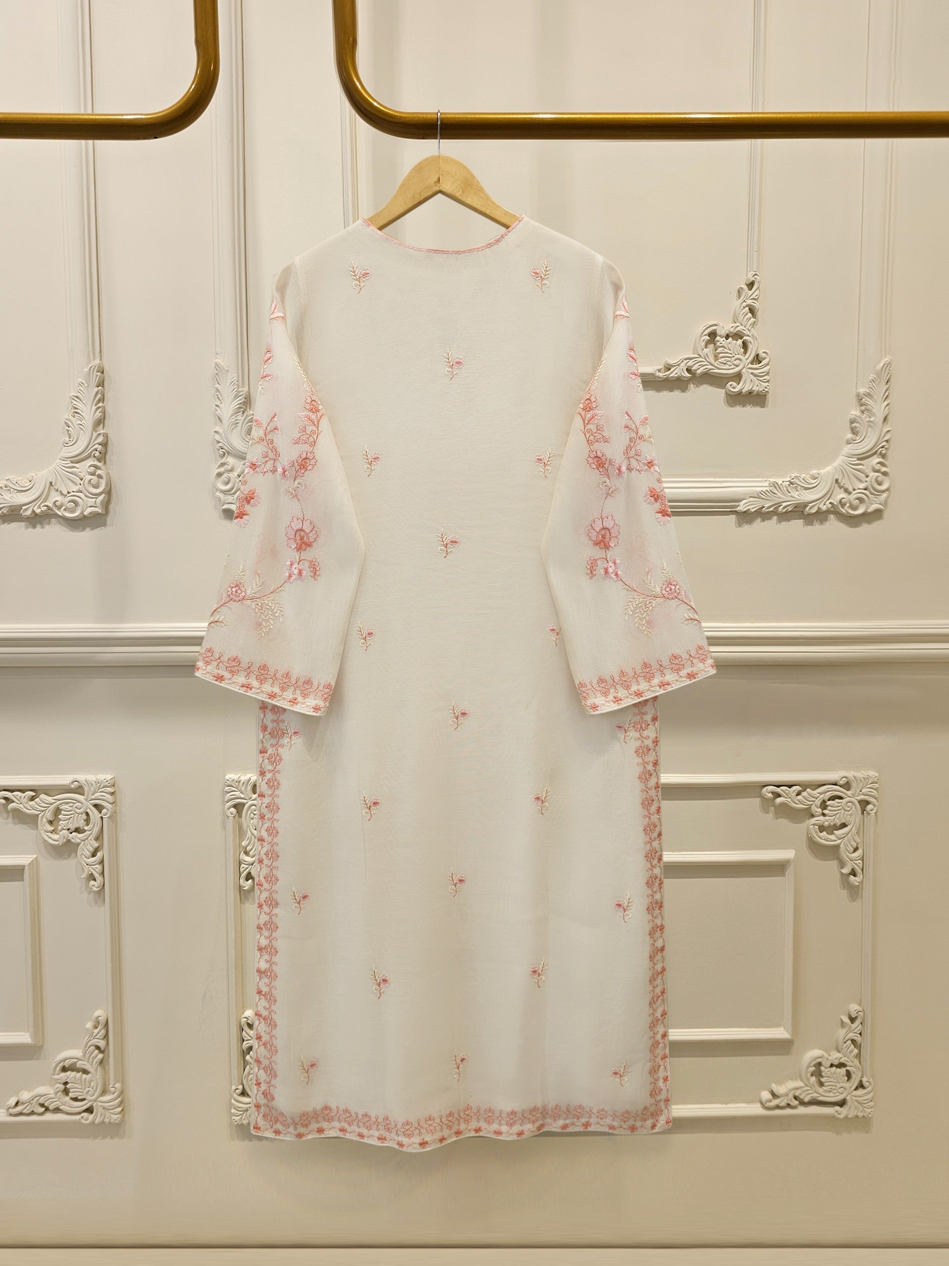 3 Piece - Pure Embroidered Cotton Net Suit S113128 - Image 5