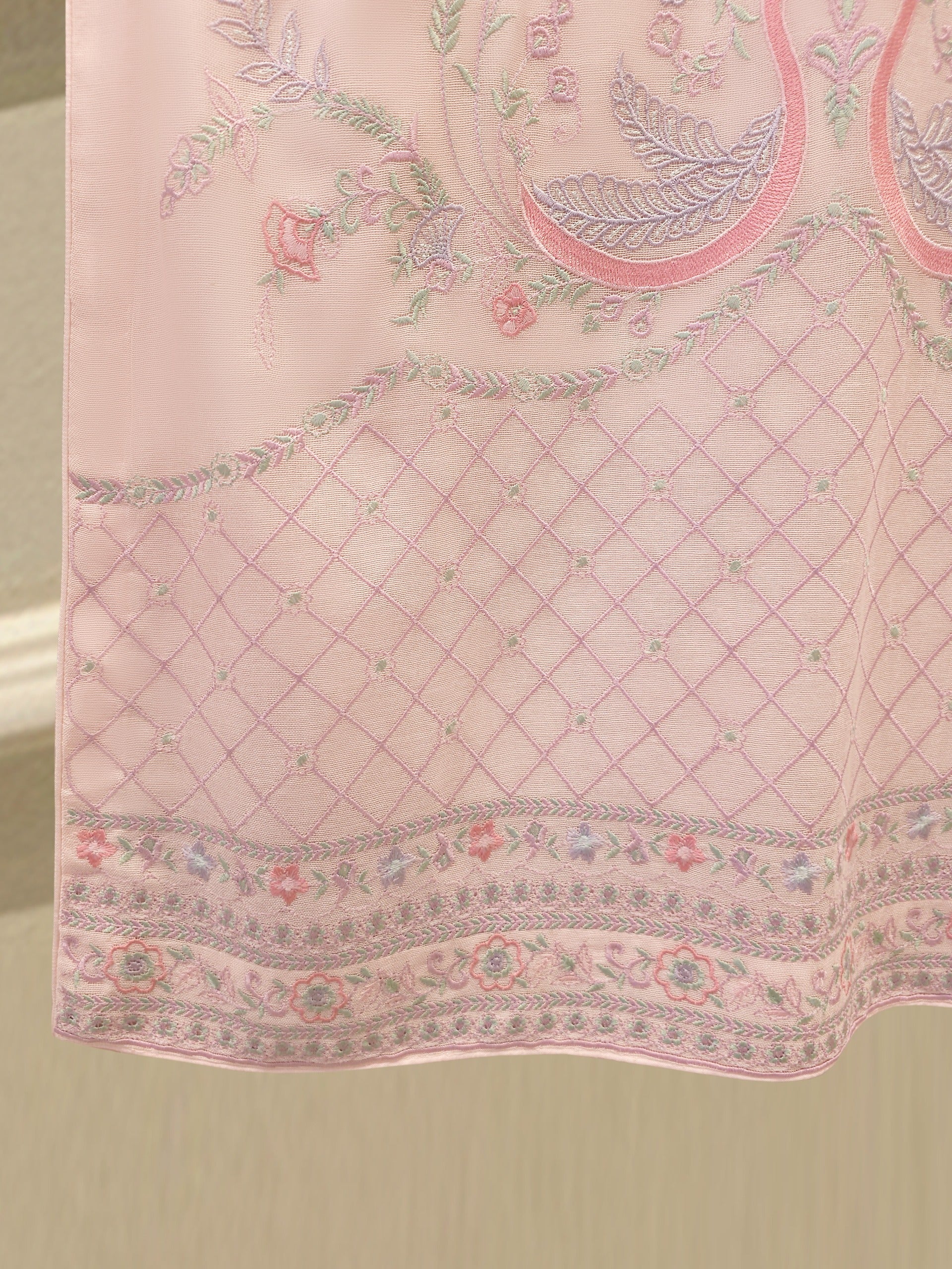 3 Piece - Pure Embroidered Cotton Net Suit S113165 - Image 5