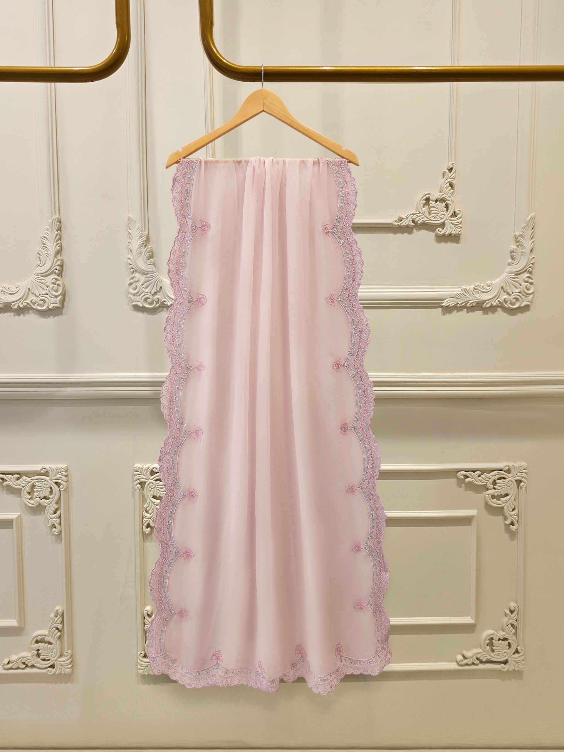 3 Piece - Pure Embroidered Cotton Net Suit S113165 - Image 7
