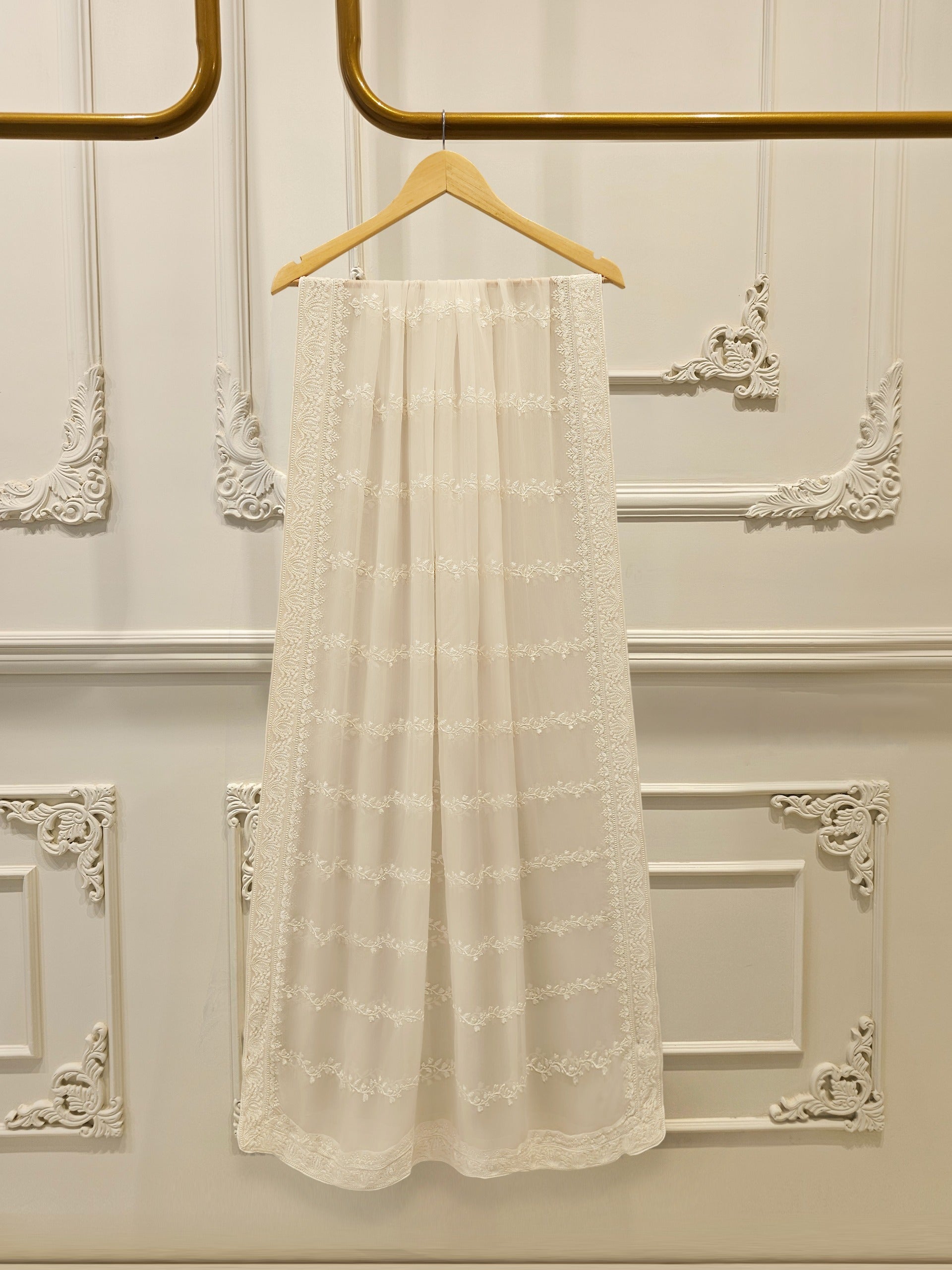 3 Piece - Pure Embroidered Cotton Net Suit S113438 - Image 7