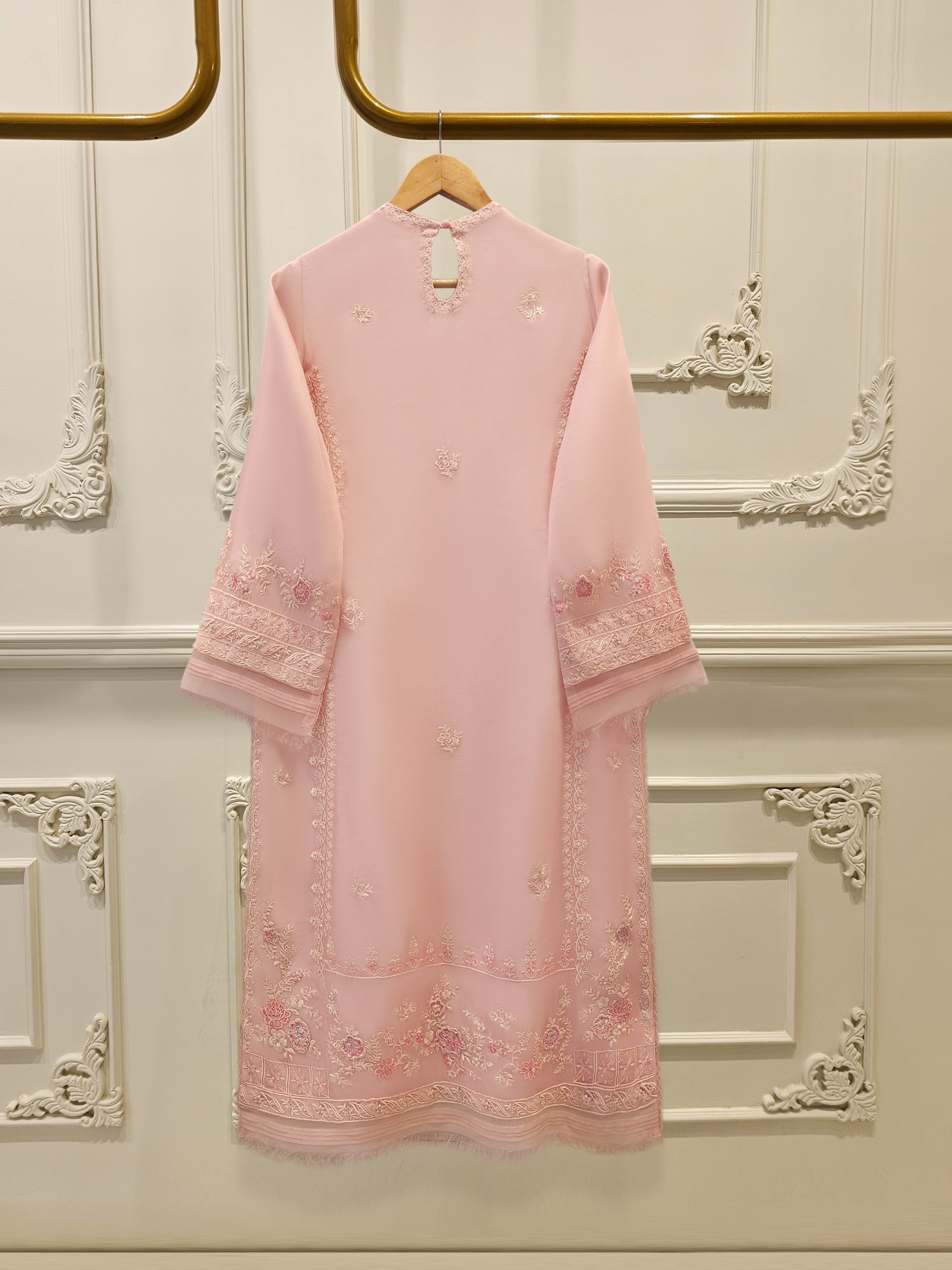 3 Piece - Pure Embroidered Organza Suit S112005 - Image 4