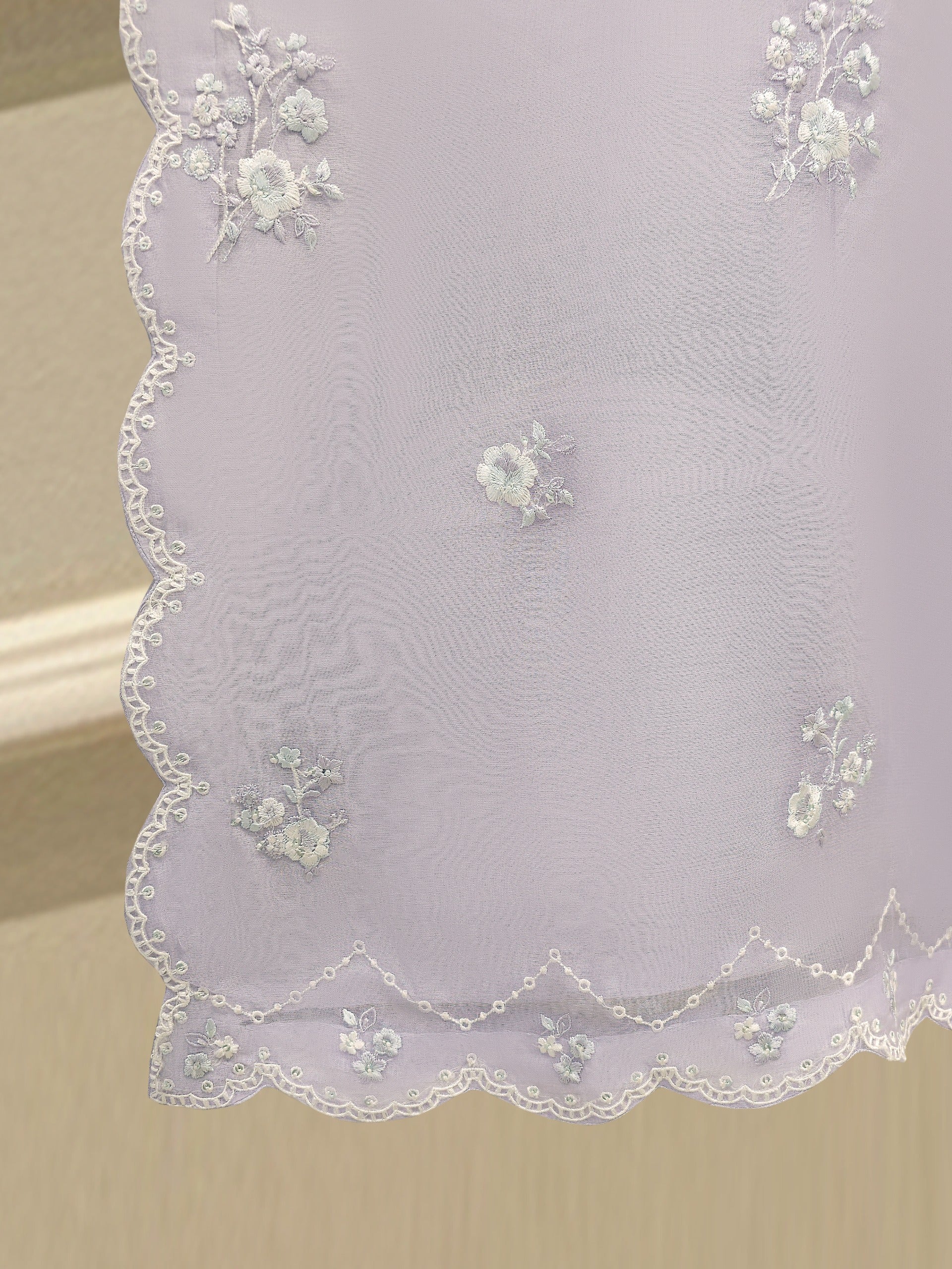 3 Piece - Pure Embroidered Organza Suit S112055 - Image 5