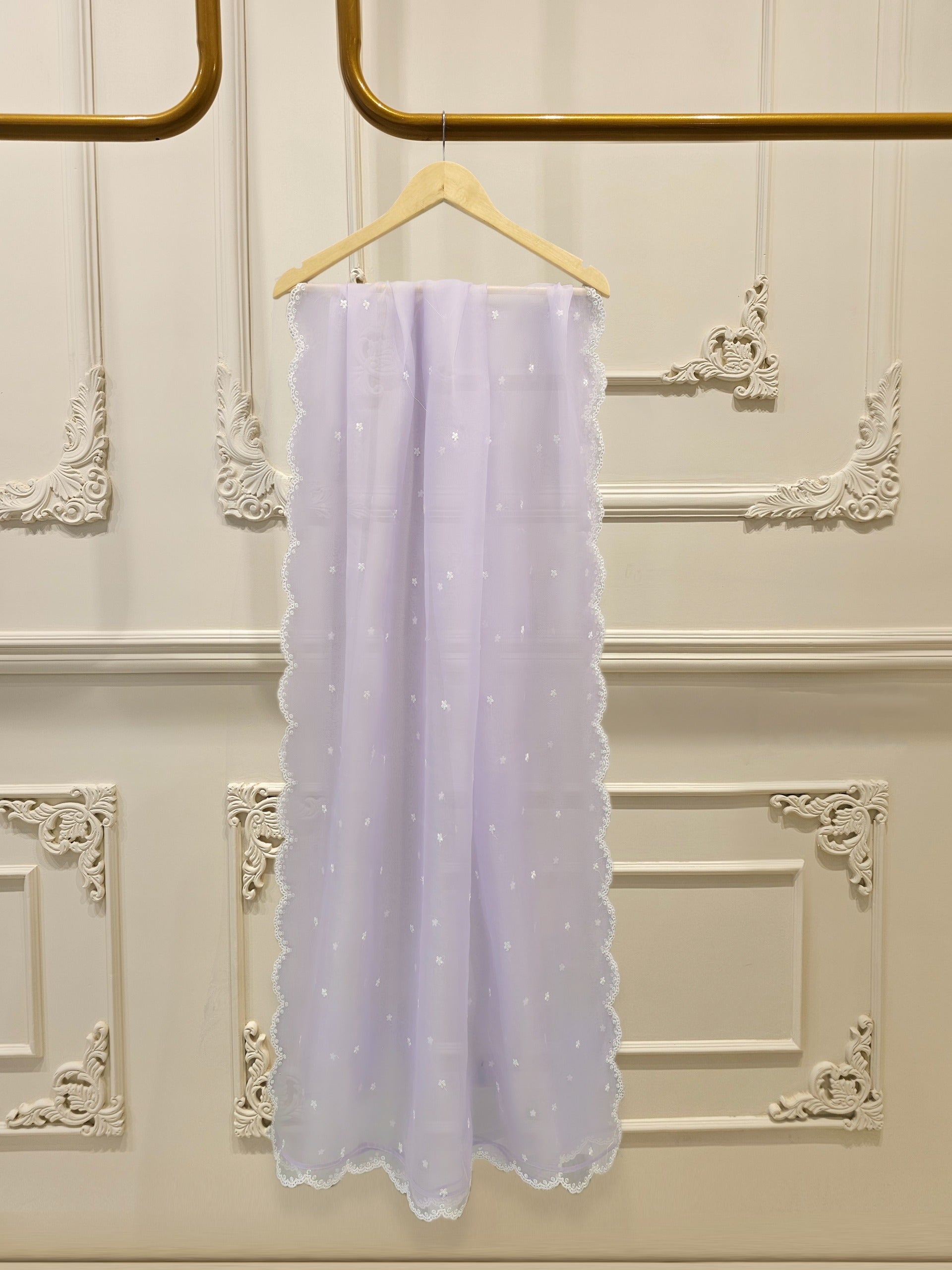 3 Piece - Pure Embroidered Organza Suit S112055 - Image 6