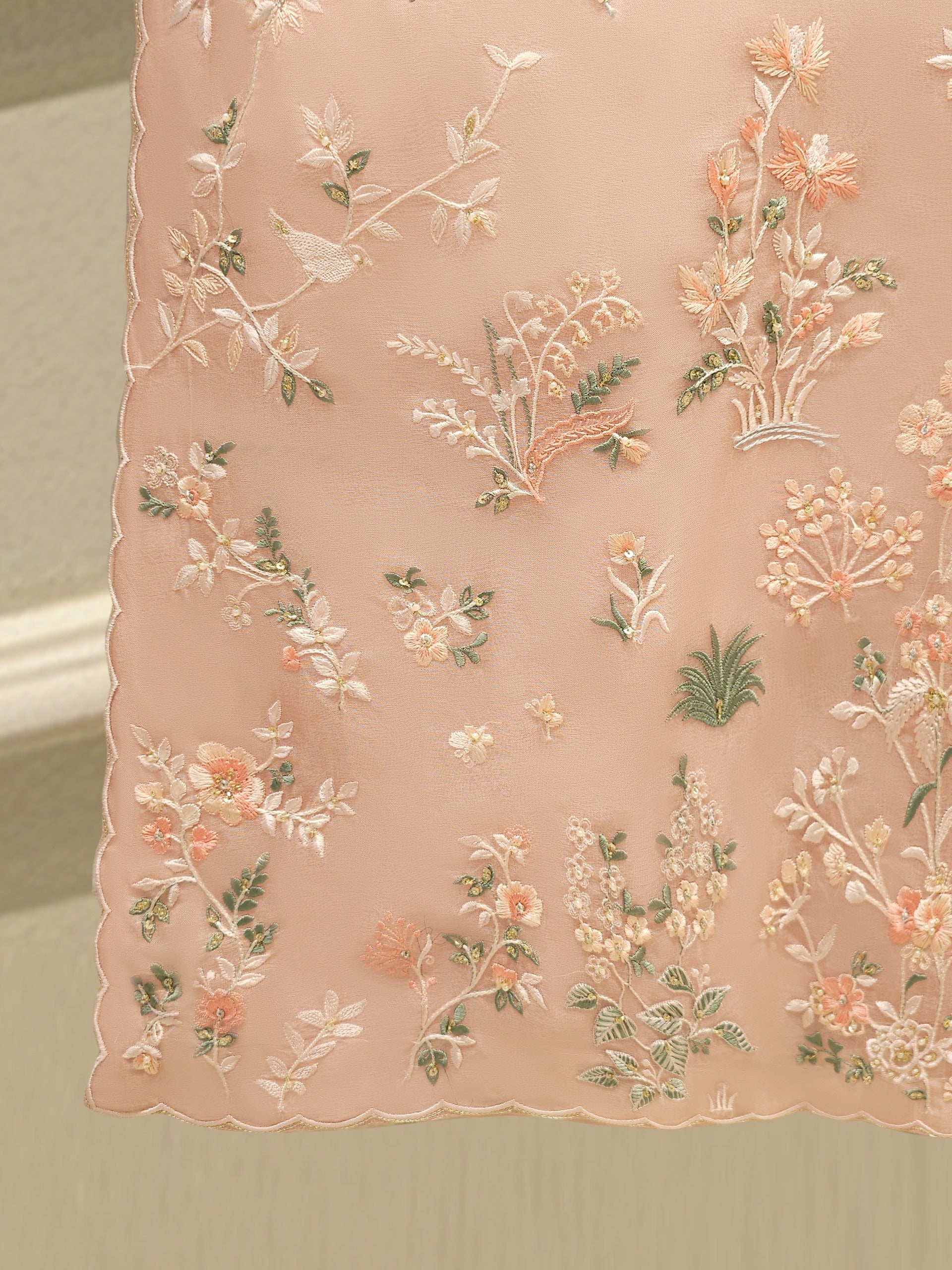 3 Piece - Pure Embroidered Organza Suit S112134 - Image 4