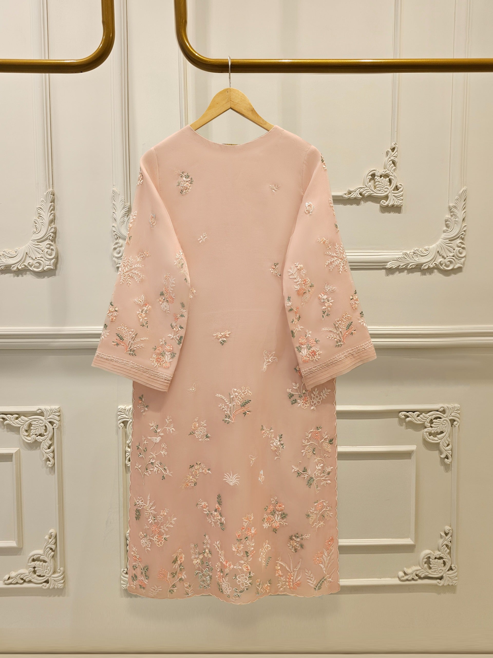 3 Piece - Pure Embroidered Organza Suit S112134 - Image 5