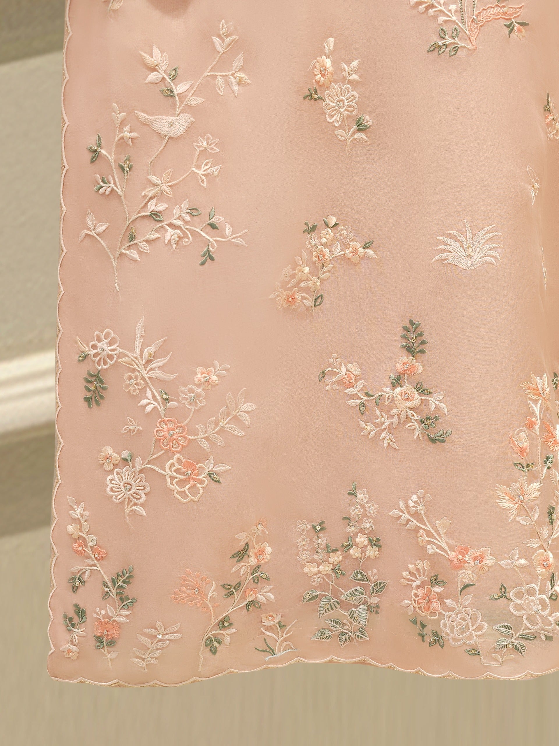 3 Piece - Pure Embroidered Organza Suit S112134 - Image 6