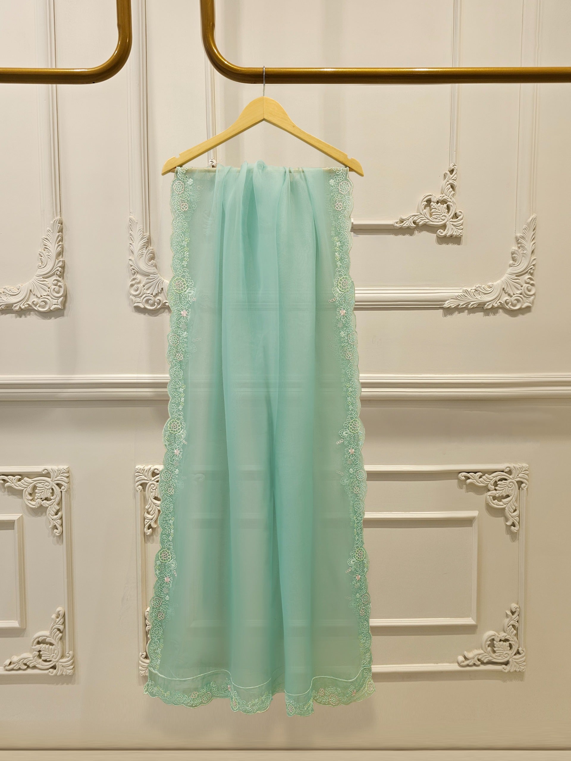 3 Piece - Pure Embroidered Organza Suit S112183 - Image 6