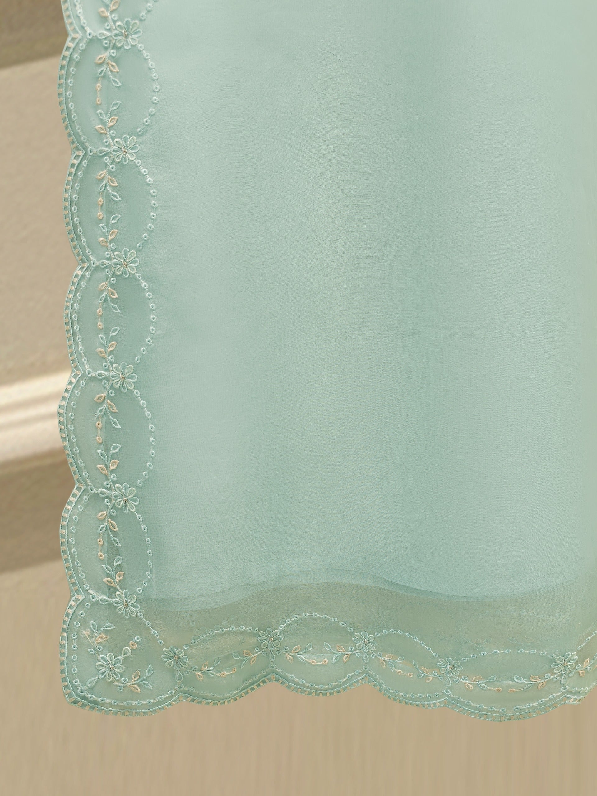 3 Piece - Pure Embroidered Organza Suit S112186 - Image 6