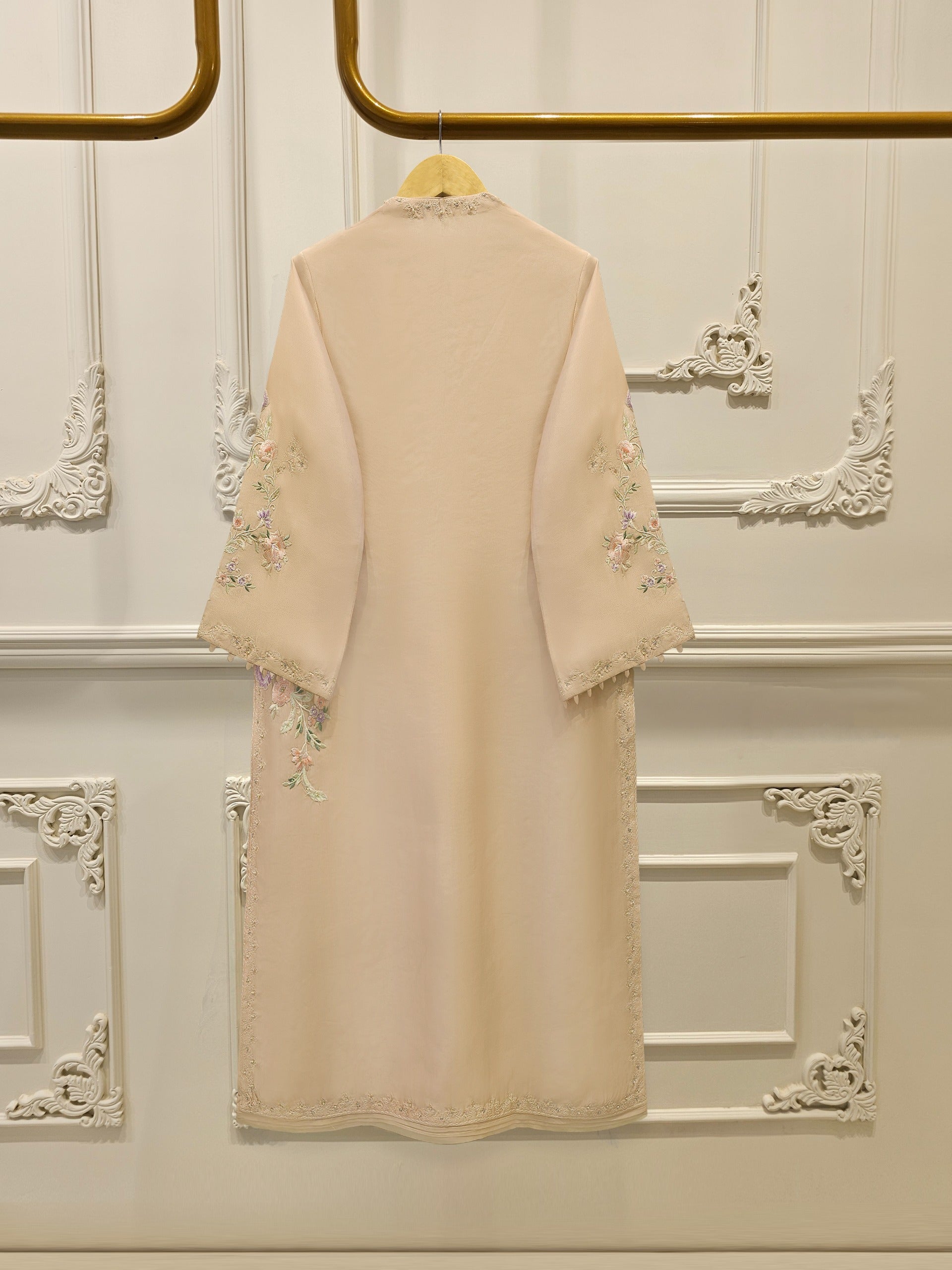 3 Piece-  Pure Embroidered Sheesha Silk Suit S112423 - Image 4