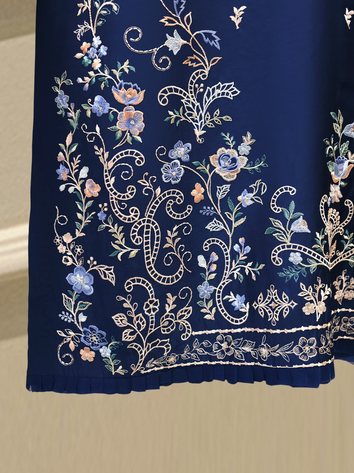 3 Piece-  Pure Embroidered Sheesha Silk Suit S112524 - Image 6