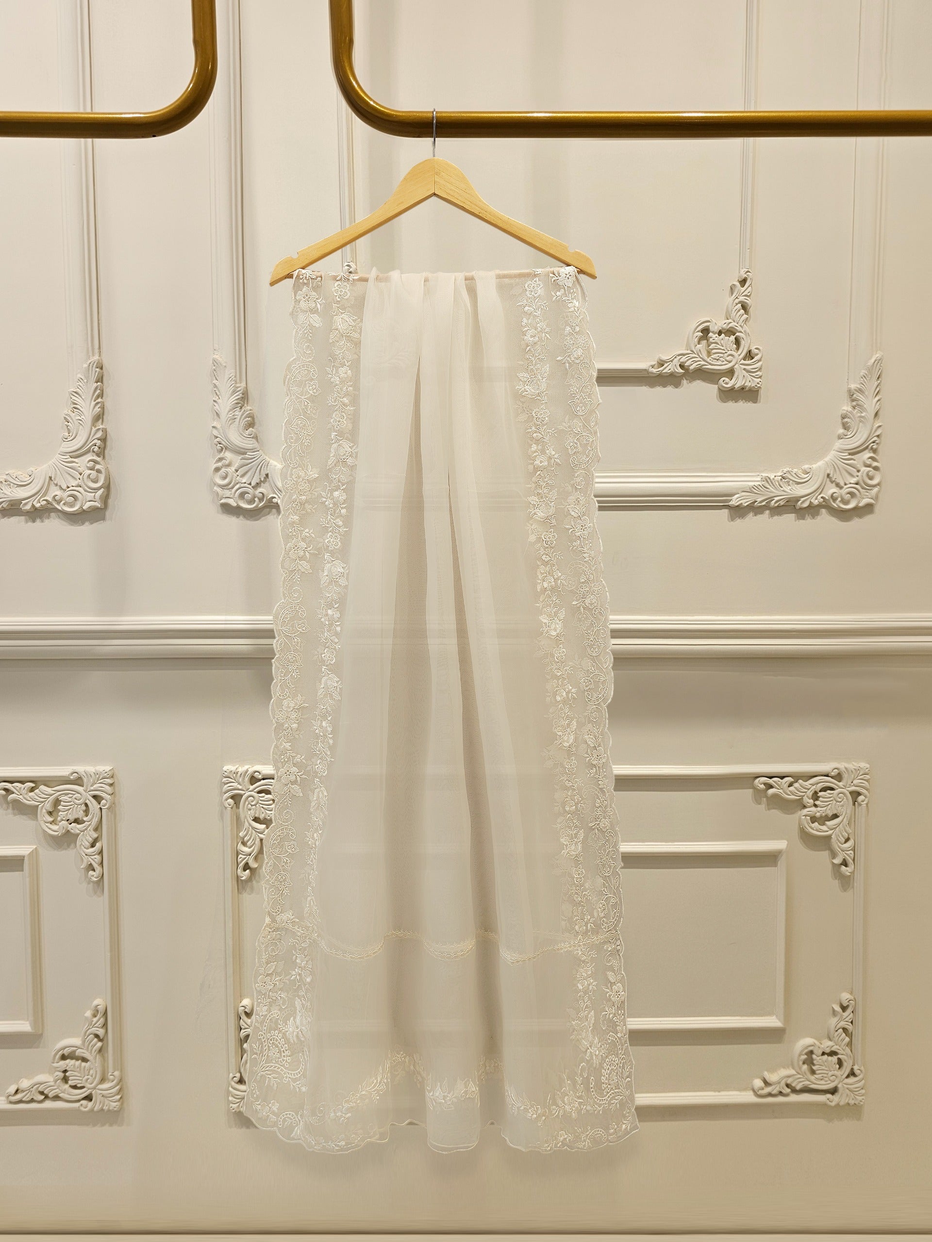 3 Piece-  Pure Embroidered Sheesha Silk Suit S112580 - Image 8