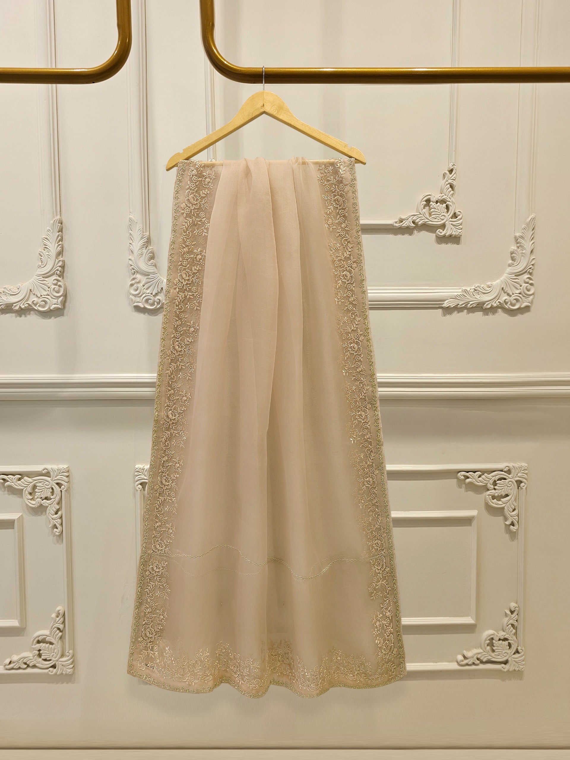 3 Piece-  Pure Embroidered Sheesha Silk Suit S112959 - Image 7