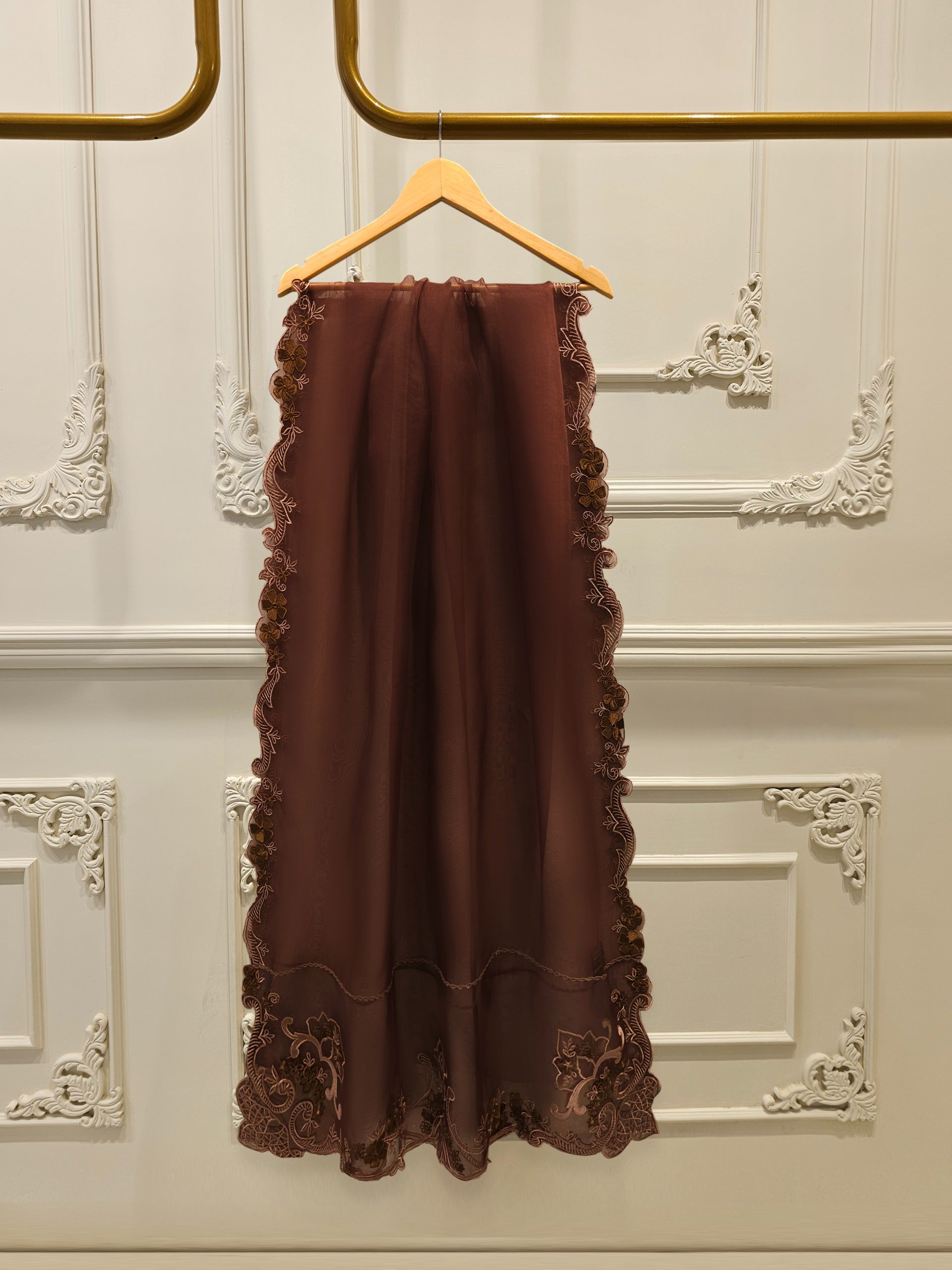 3 Piece-  Pure Embroidered Sheesha Silk Suit S112969 - Image 6