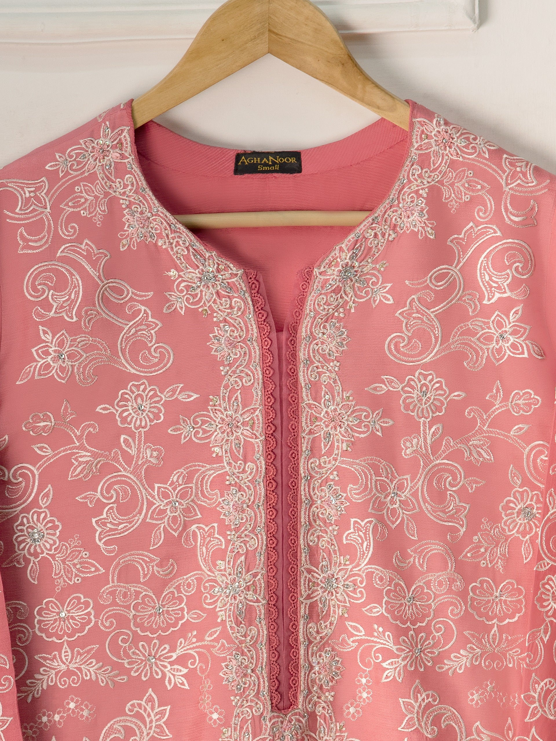 3 Piece- Pure Khaddi Silk Embroidered Suit S111061 - Image 2