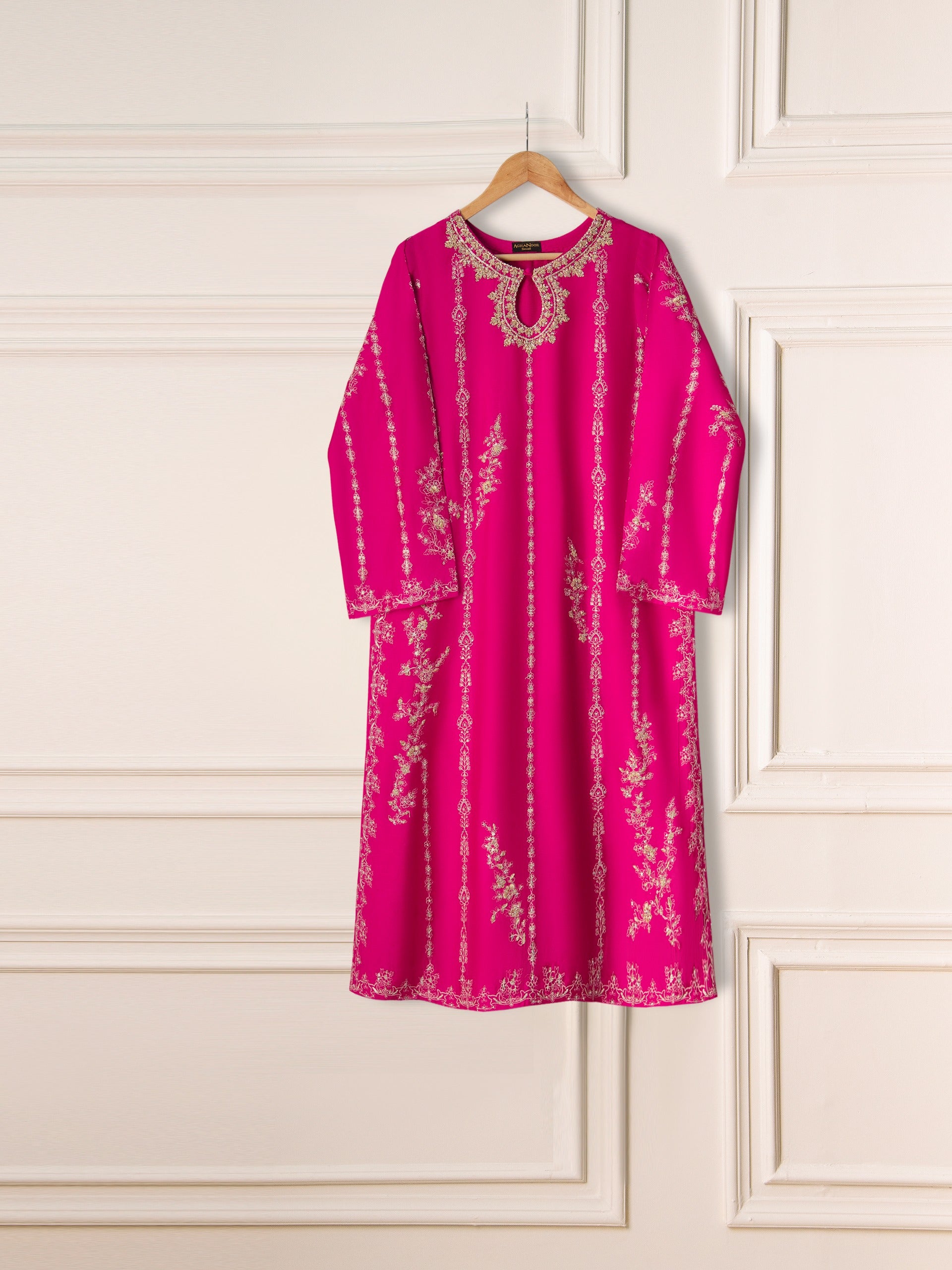 3 Piece- Pure Khaddi Silk Embroidered Suit S111232 - Image 2