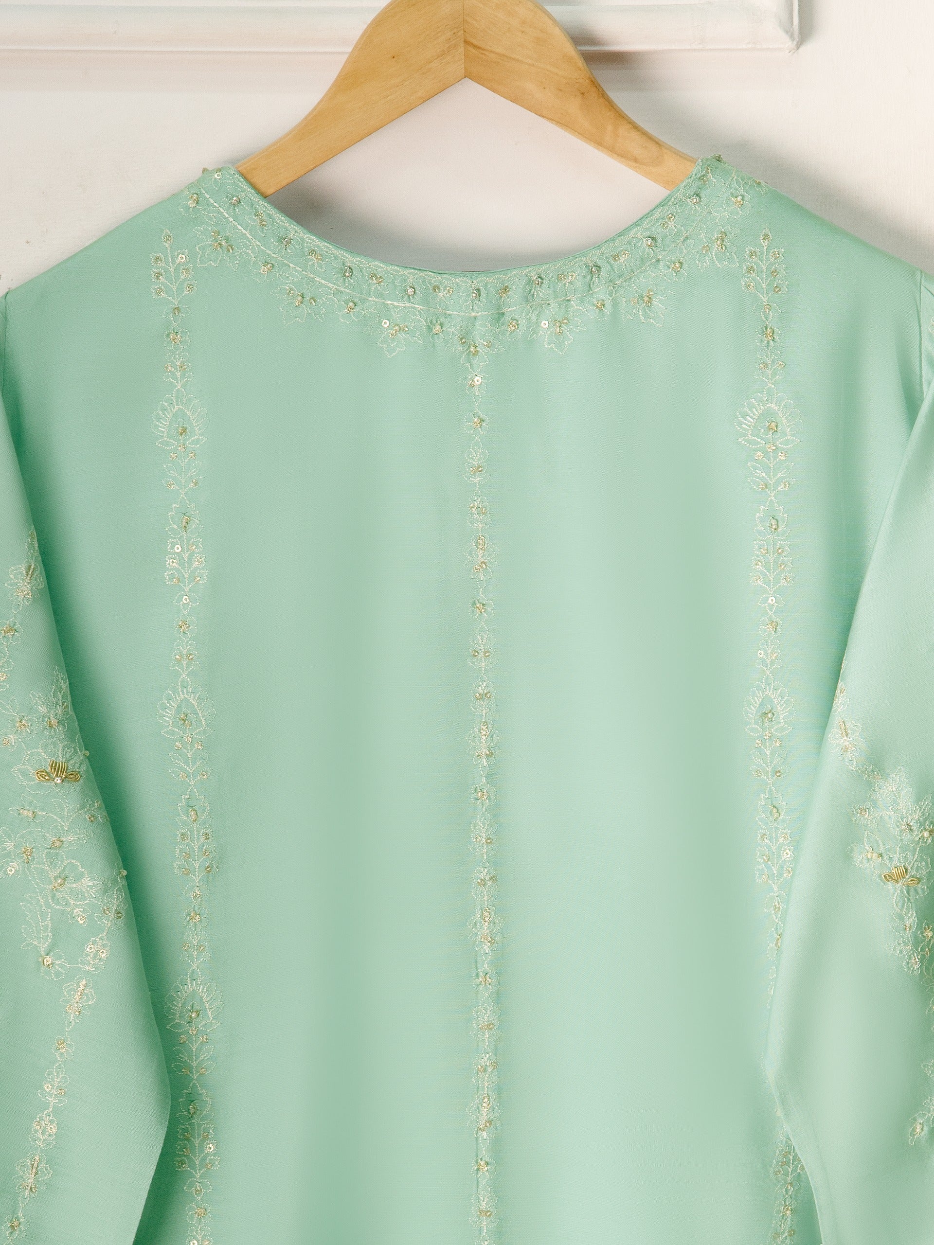 3 Piece- Pure Khaddi Silk Embroidered Suit S111239 - Image 7
