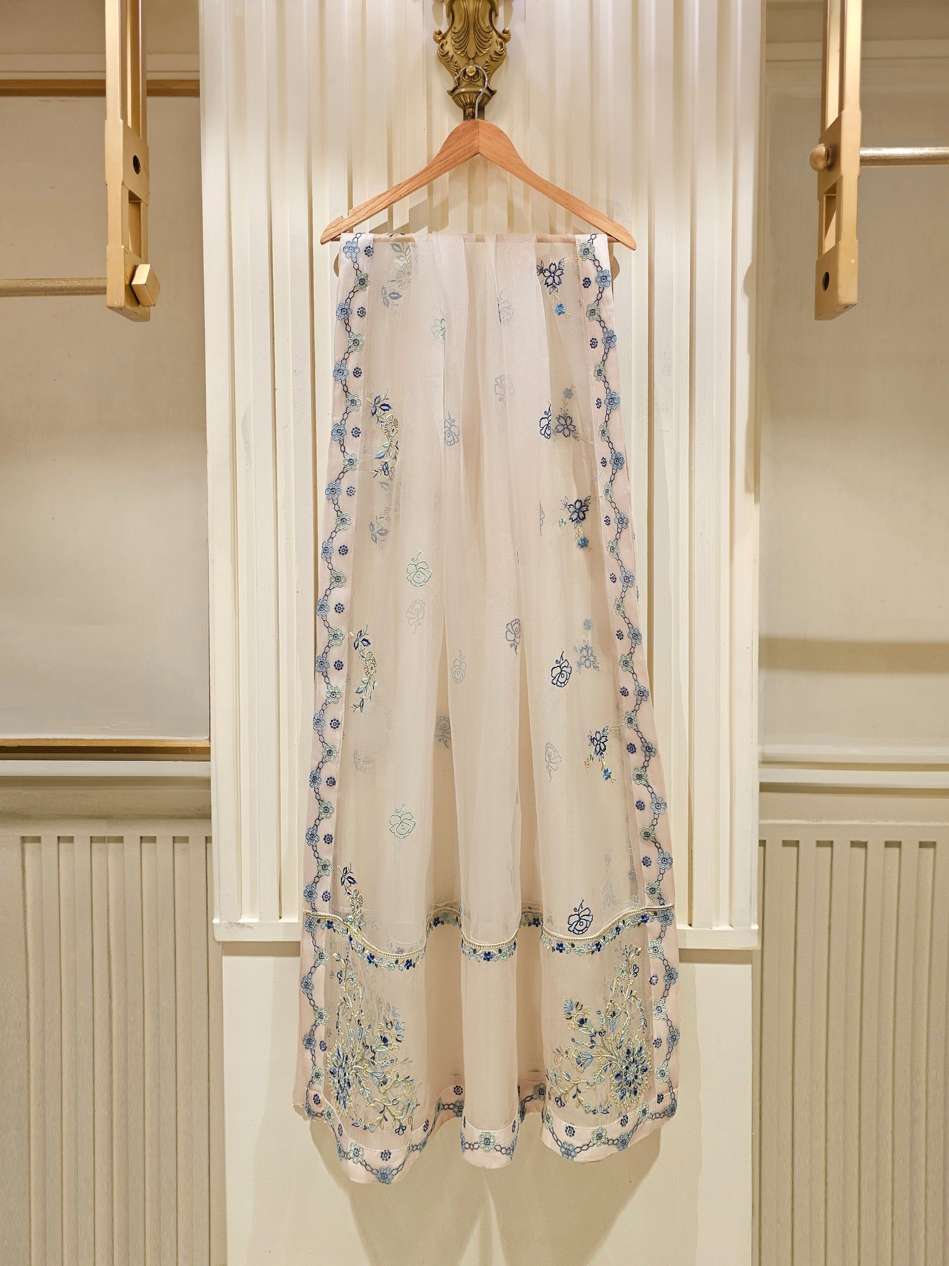 3 Piece- Pure Khaddi Silk Embroidered Suit S111475 - Image 6
