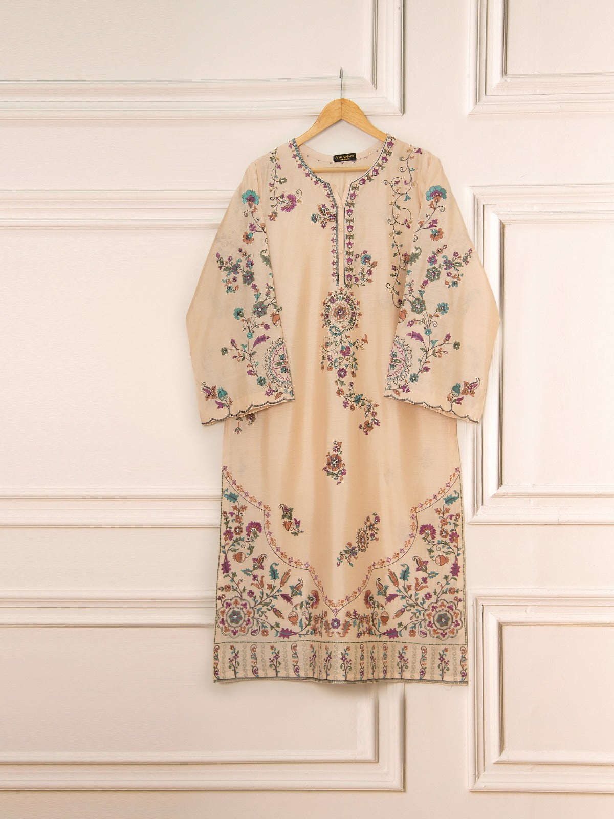 3 Piece- Pure Khaddi Silk Embroidered Suit S111508 - Image 2