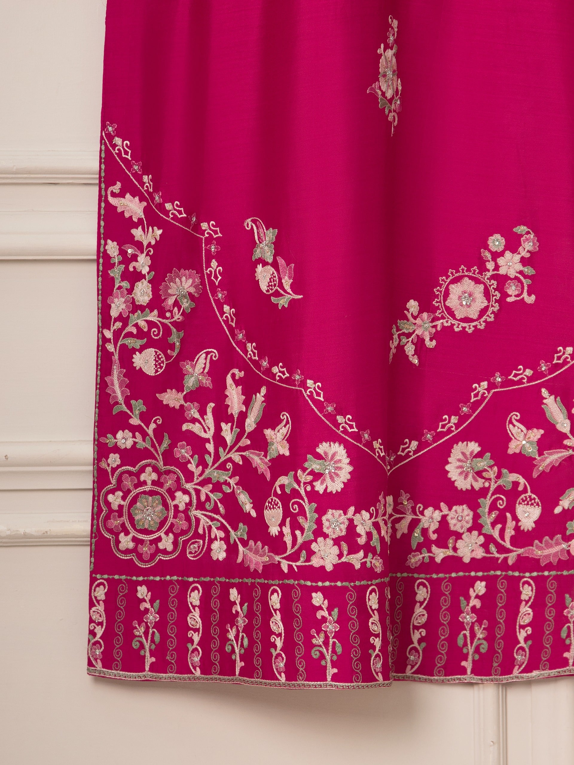 3 Piece- Pure Khaddi Silk Embroidered Suit S111559 - Image 6