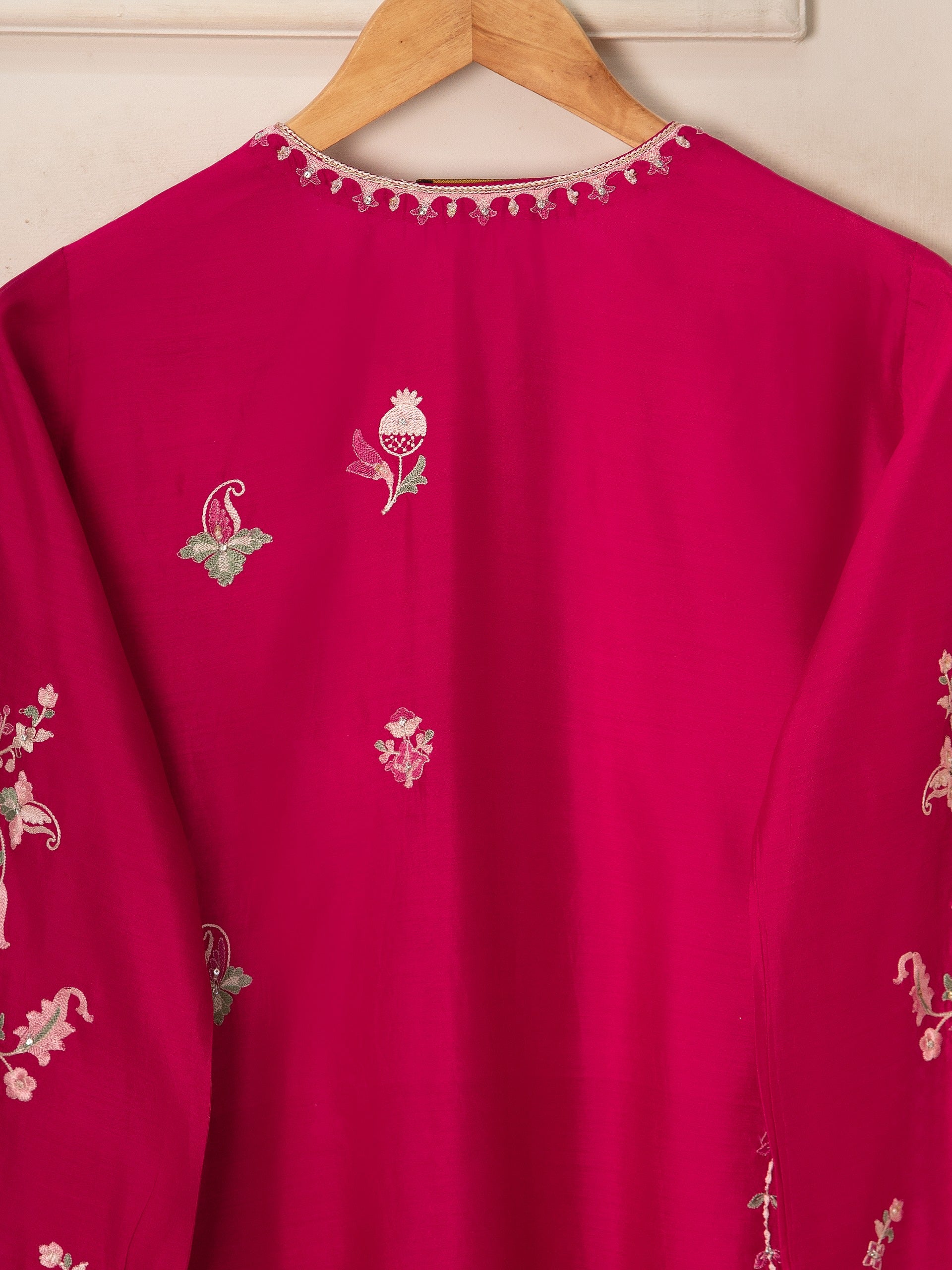 3 Piece- Pure Khaddi Silk Embroidered Suit S111559 - Image 8