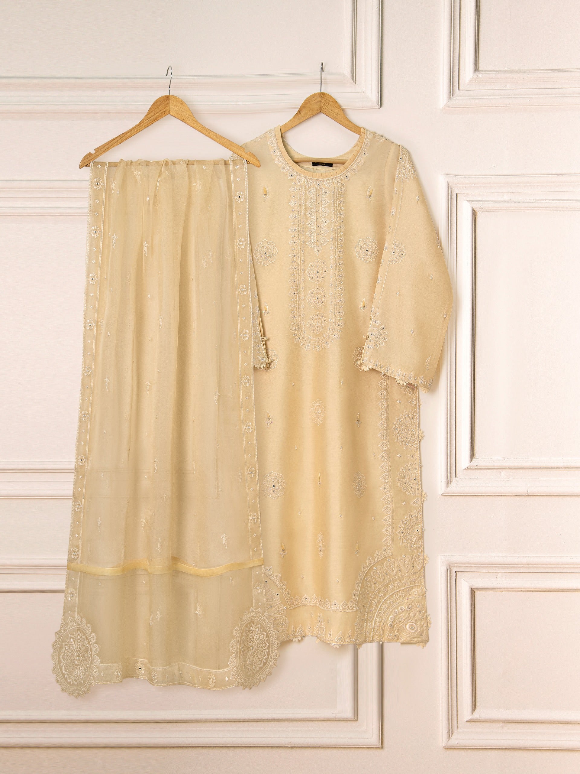 3 Piece- Pure Khaddi Silk Embroidered Suit S111586