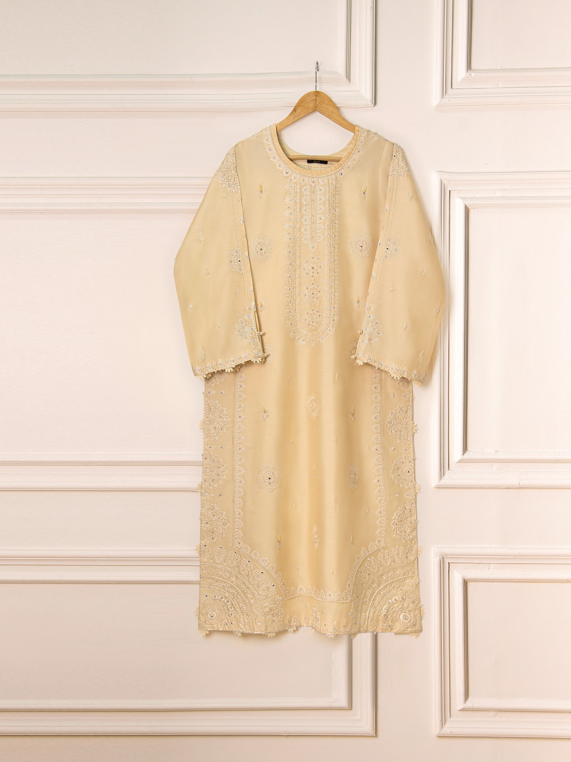 3 Piece- Pure Khaddi Silk Embroidered Suit S111586 - Image 2